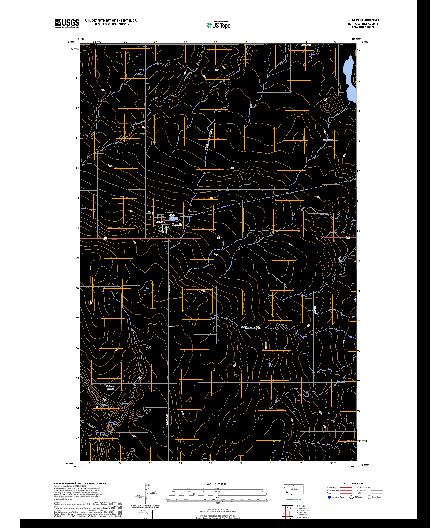 US TOPO 7.5-MINUTE MAP FOR KREMLIN, MT