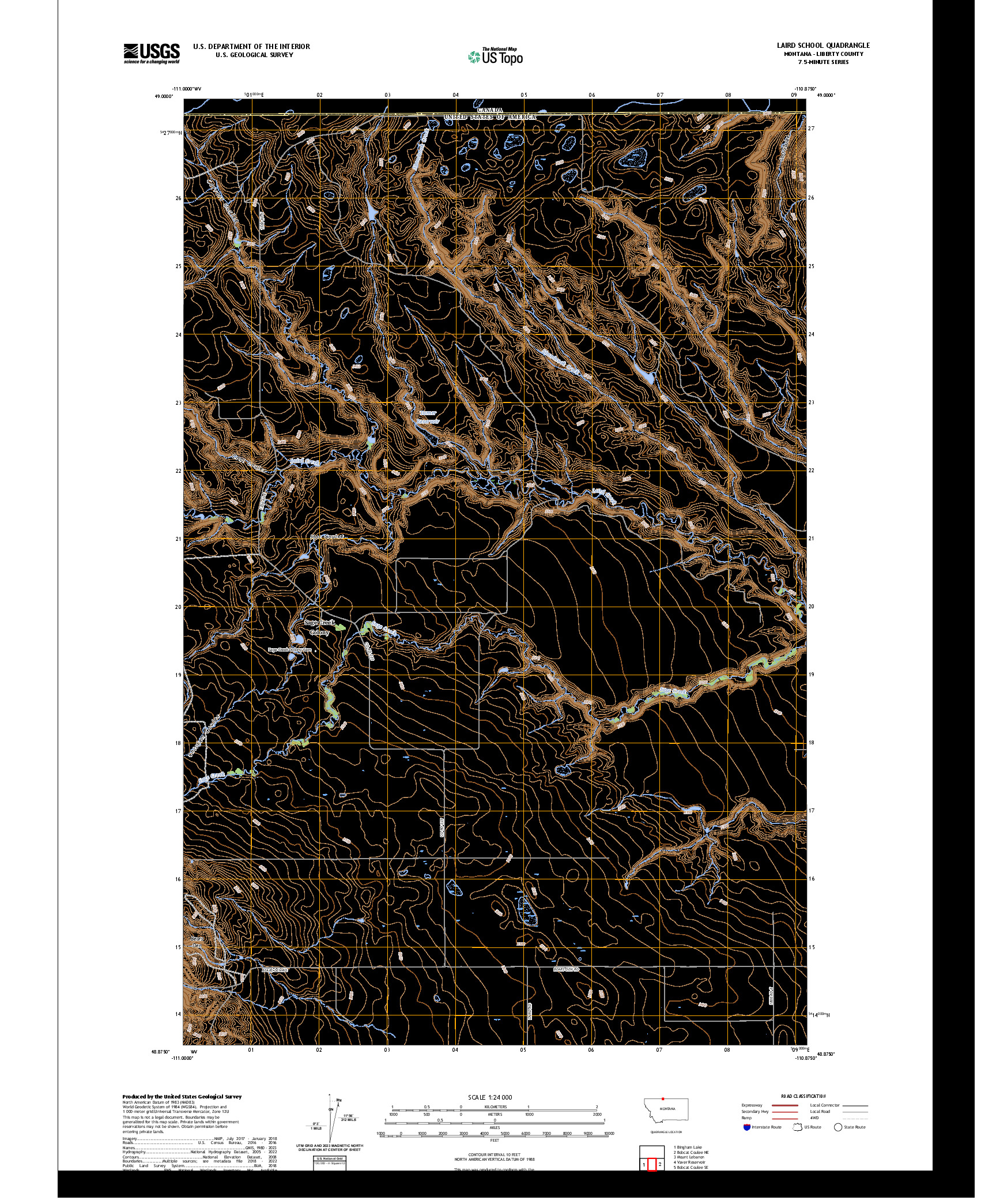US TOPO 7.5-MINUTE MAP FOR LAIRD SCHOOL, MT,AB