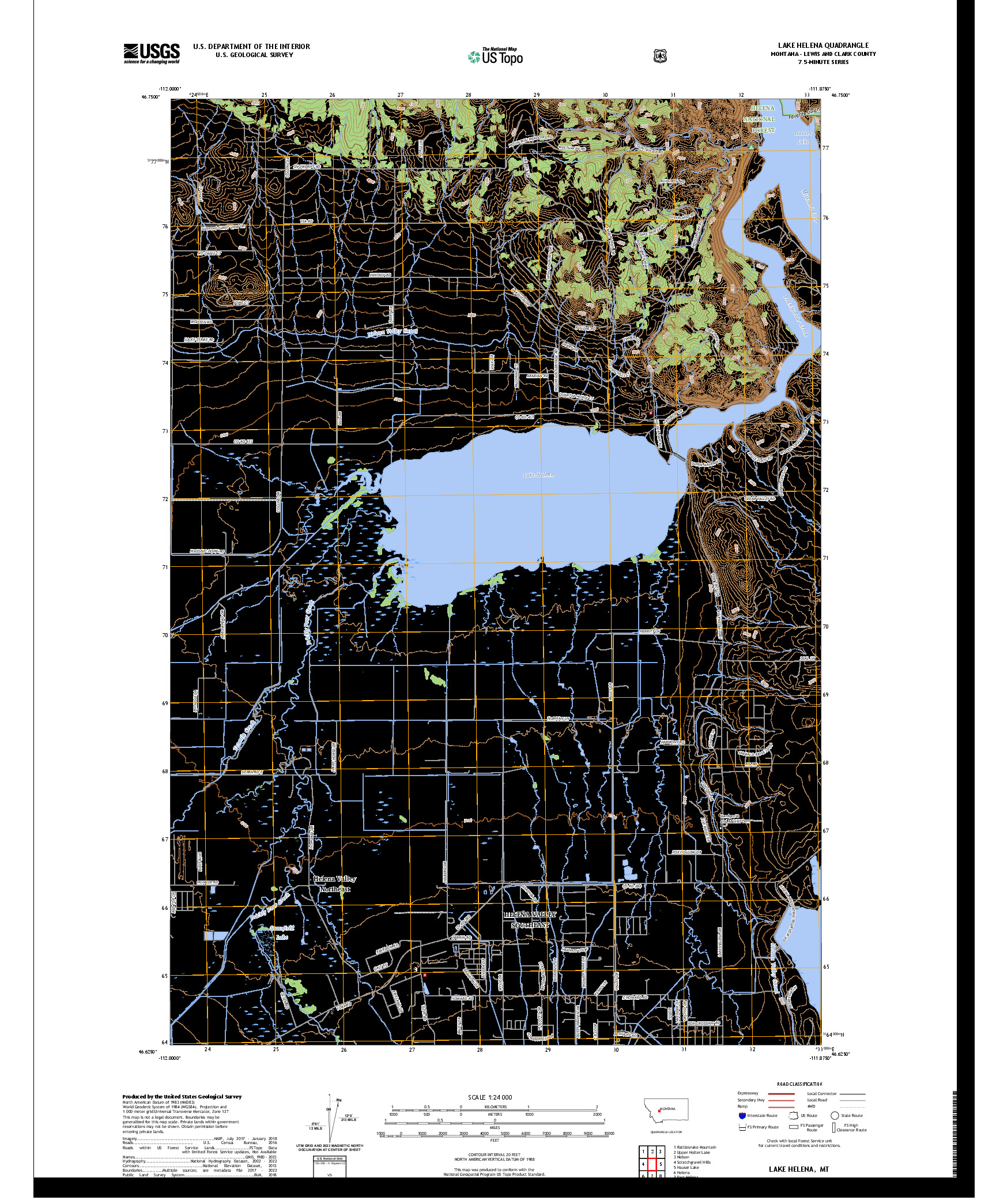 US TOPO 7.5-MINUTE MAP FOR LAKE HELENA, MT