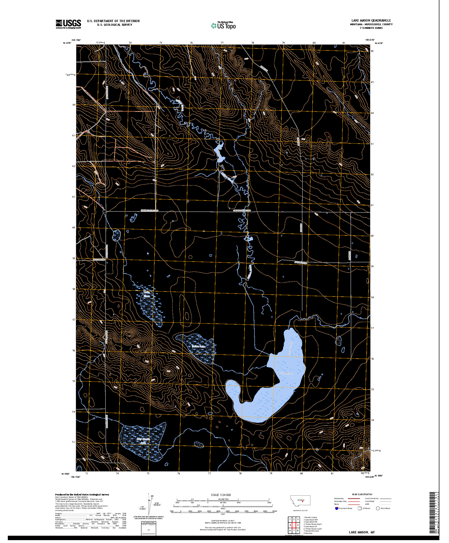 US TOPO 7.5-MINUTE MAP FOR LAKE MASON, MT