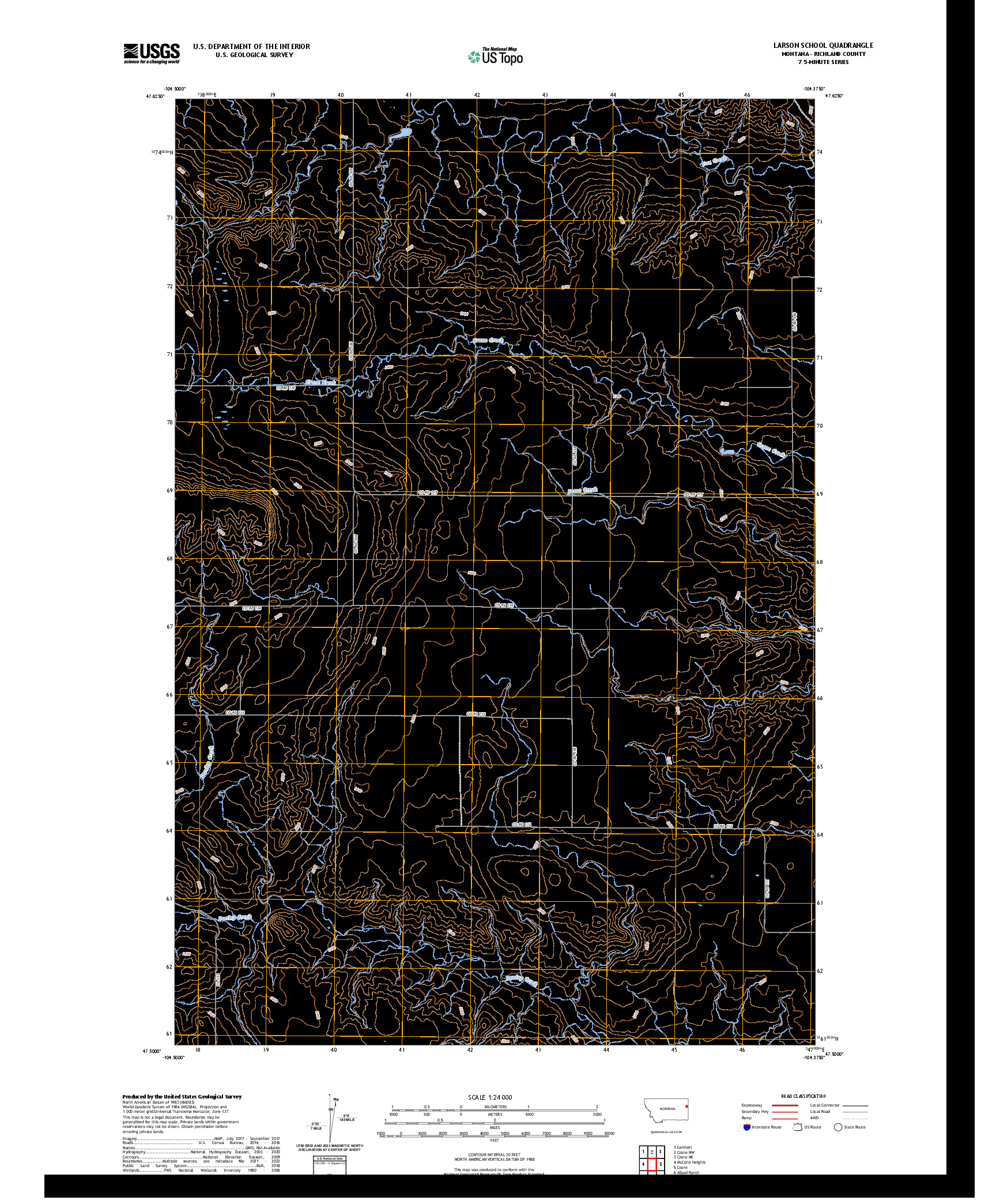 US TOPO 7.5-MINUTE MAP FOR LARSON SCHOOL, MT