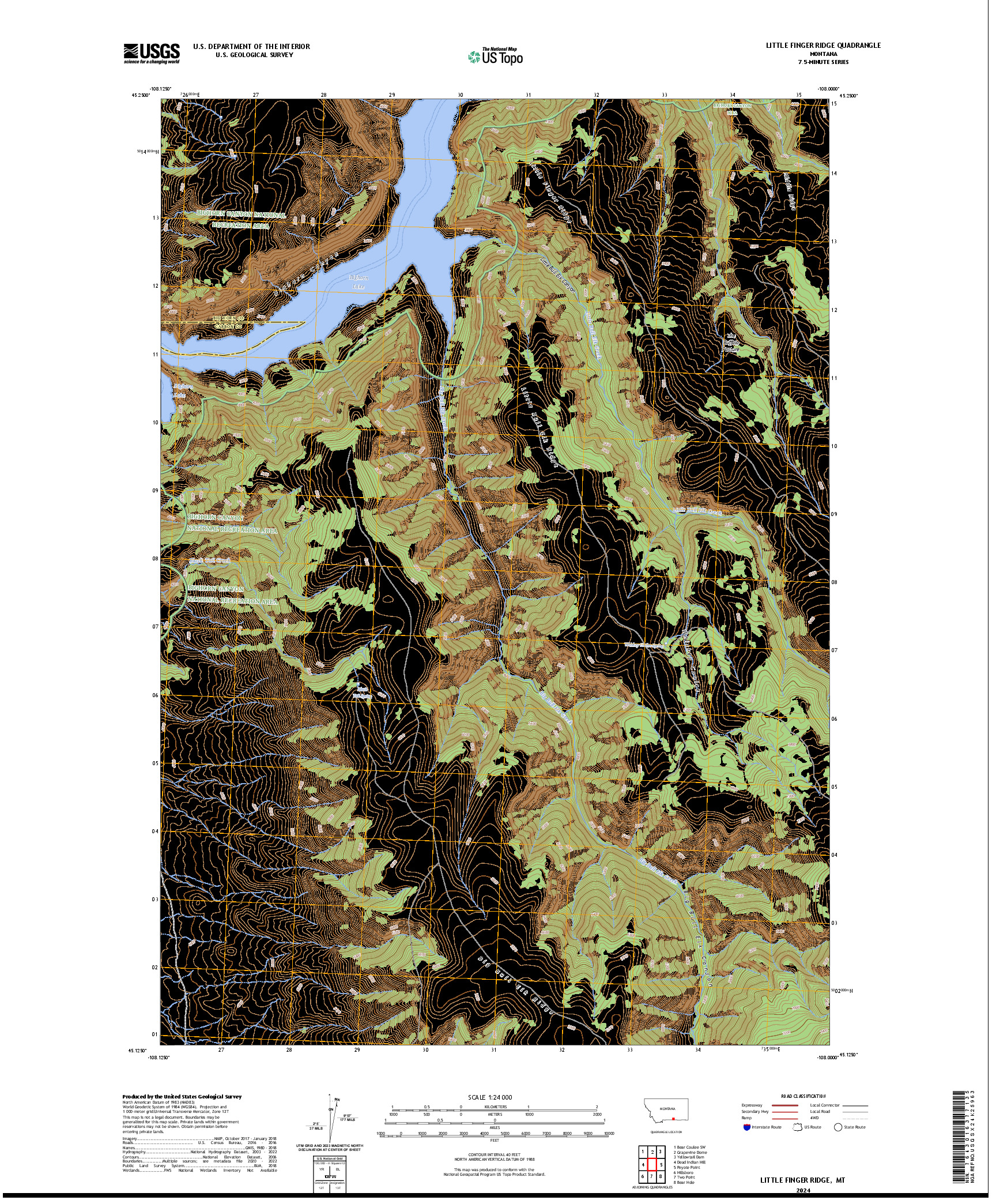 US TOPO 7.5-MINUTE MAP FOR LITTLE FINGER RIDGE, MT