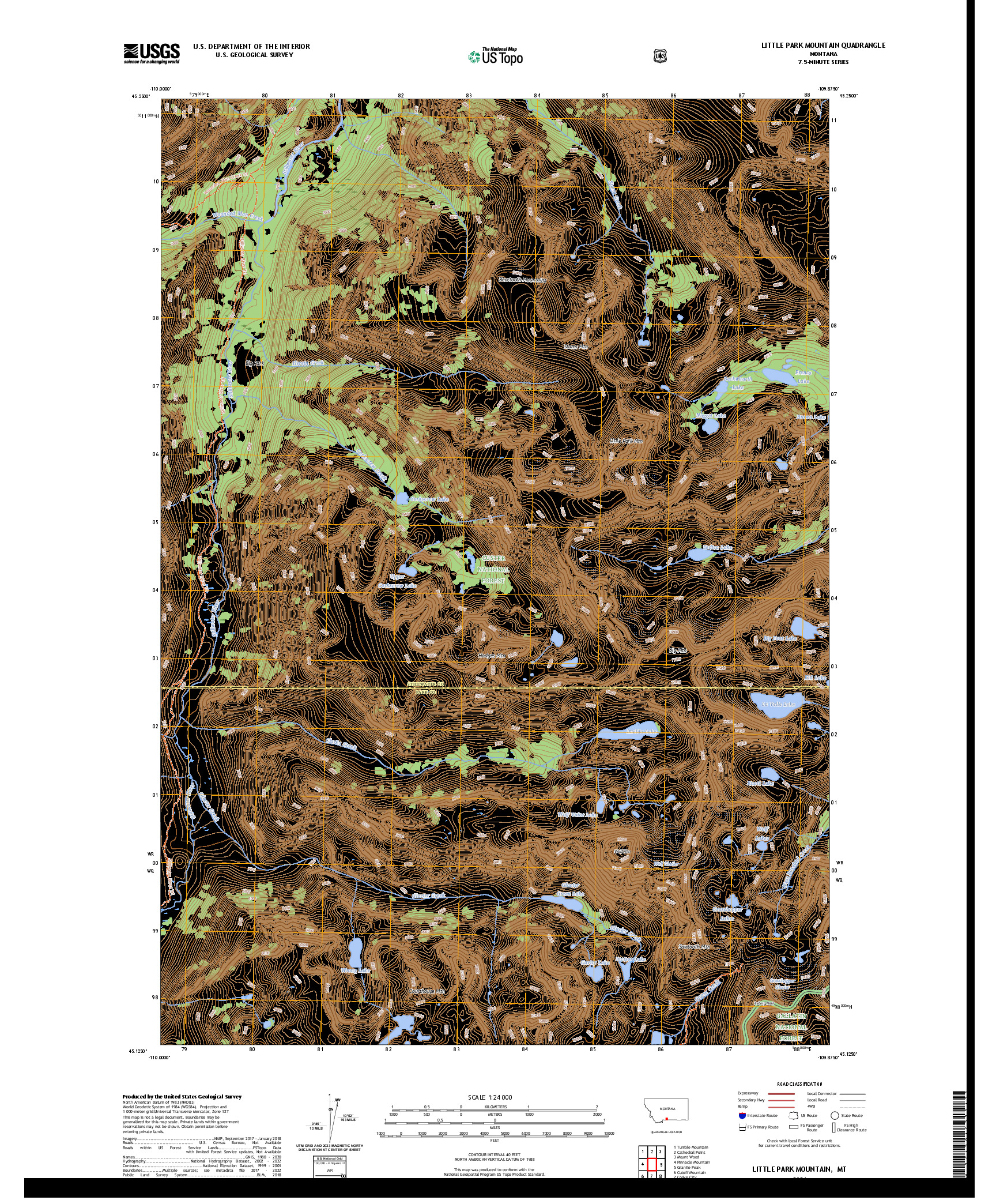 US TOPO 7.5-MINUTE MAP FOR LITTLE PARK MOUNTAIN, MT