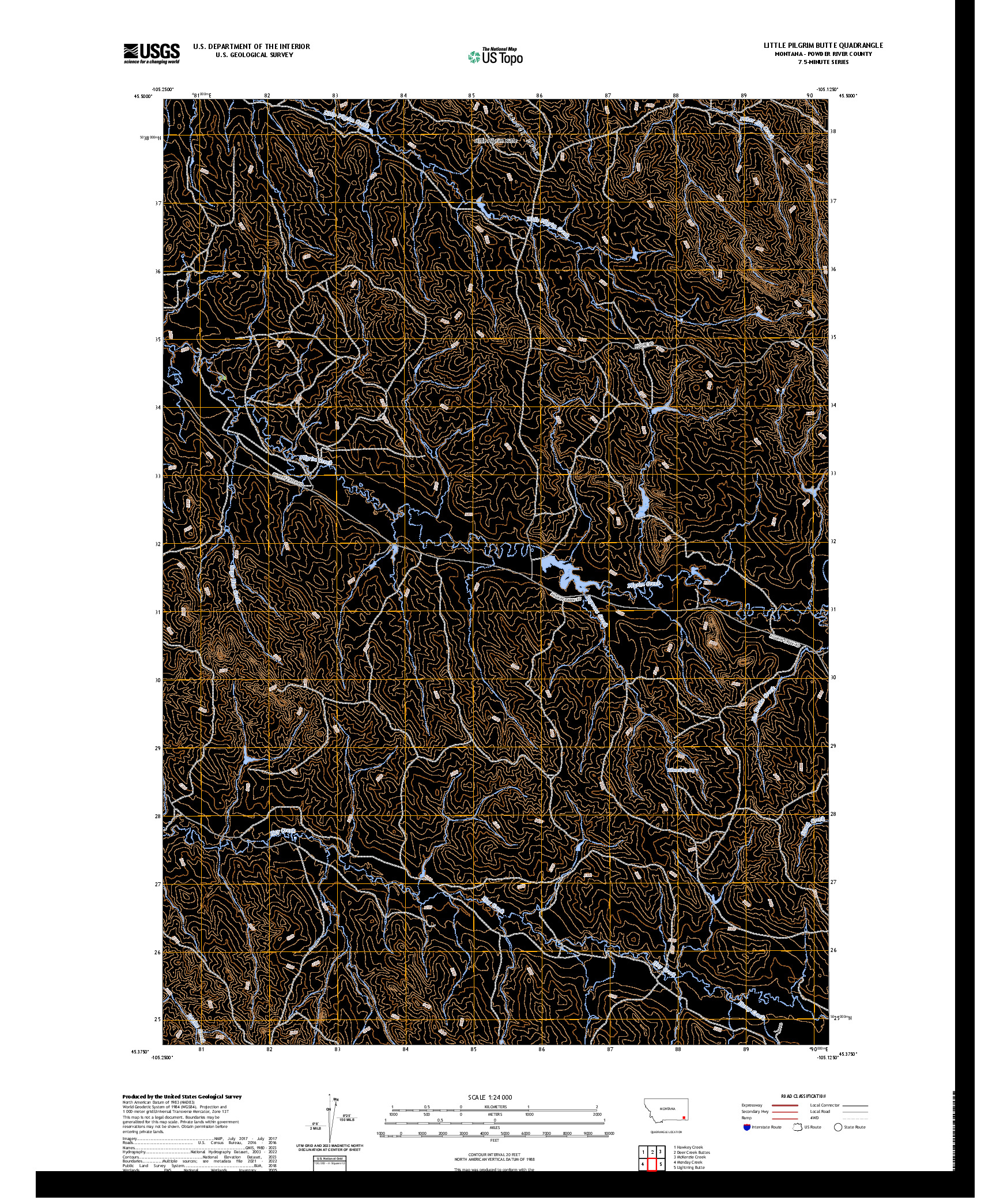 US TOPO 7.5-MINUTE MAP FOR LITTLE PILGRIM BUTTE, MT
