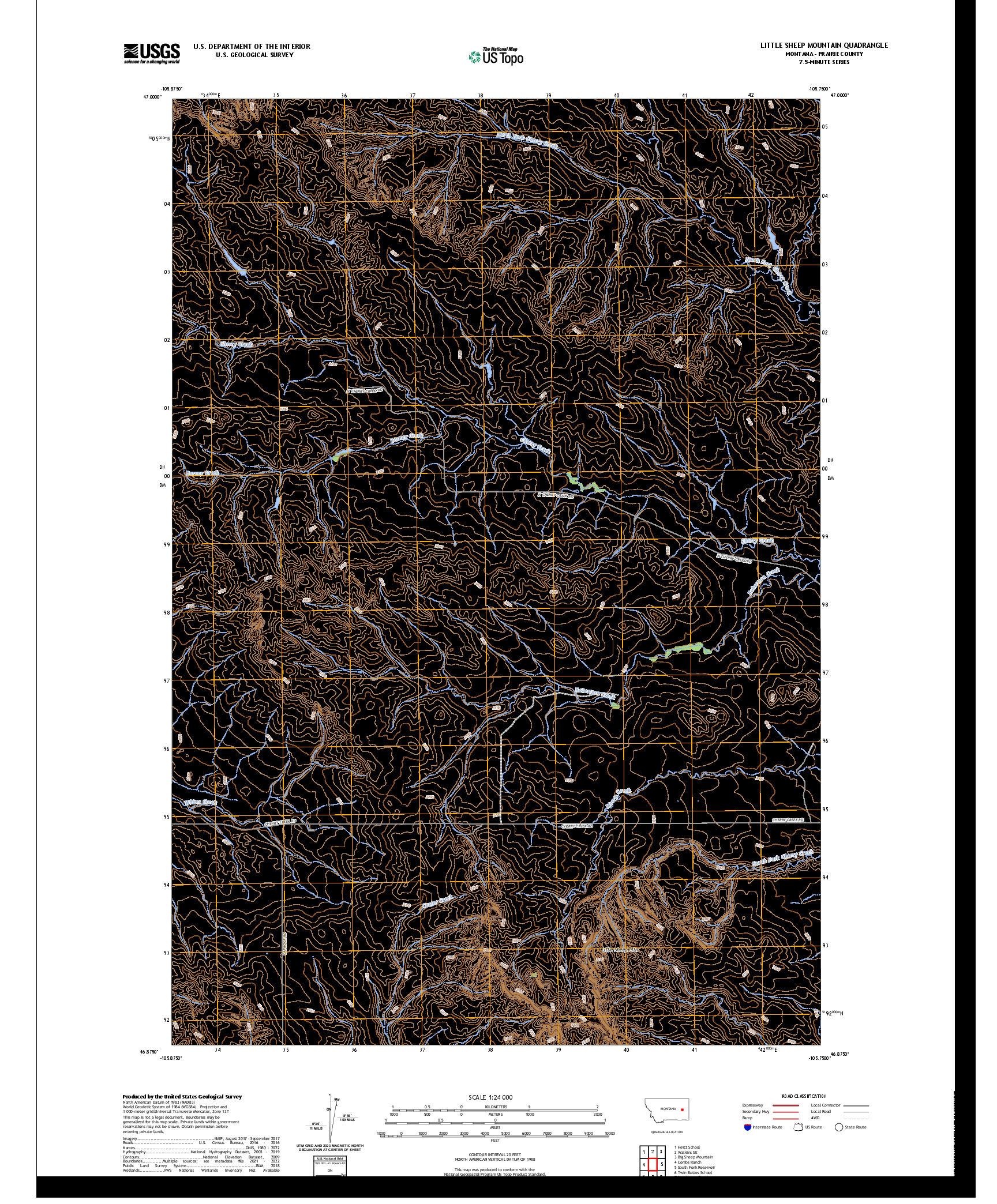 US TOPO 7.5-MINUTE MAP FOR LITTLE SHEEP MOUNTAIN, MT