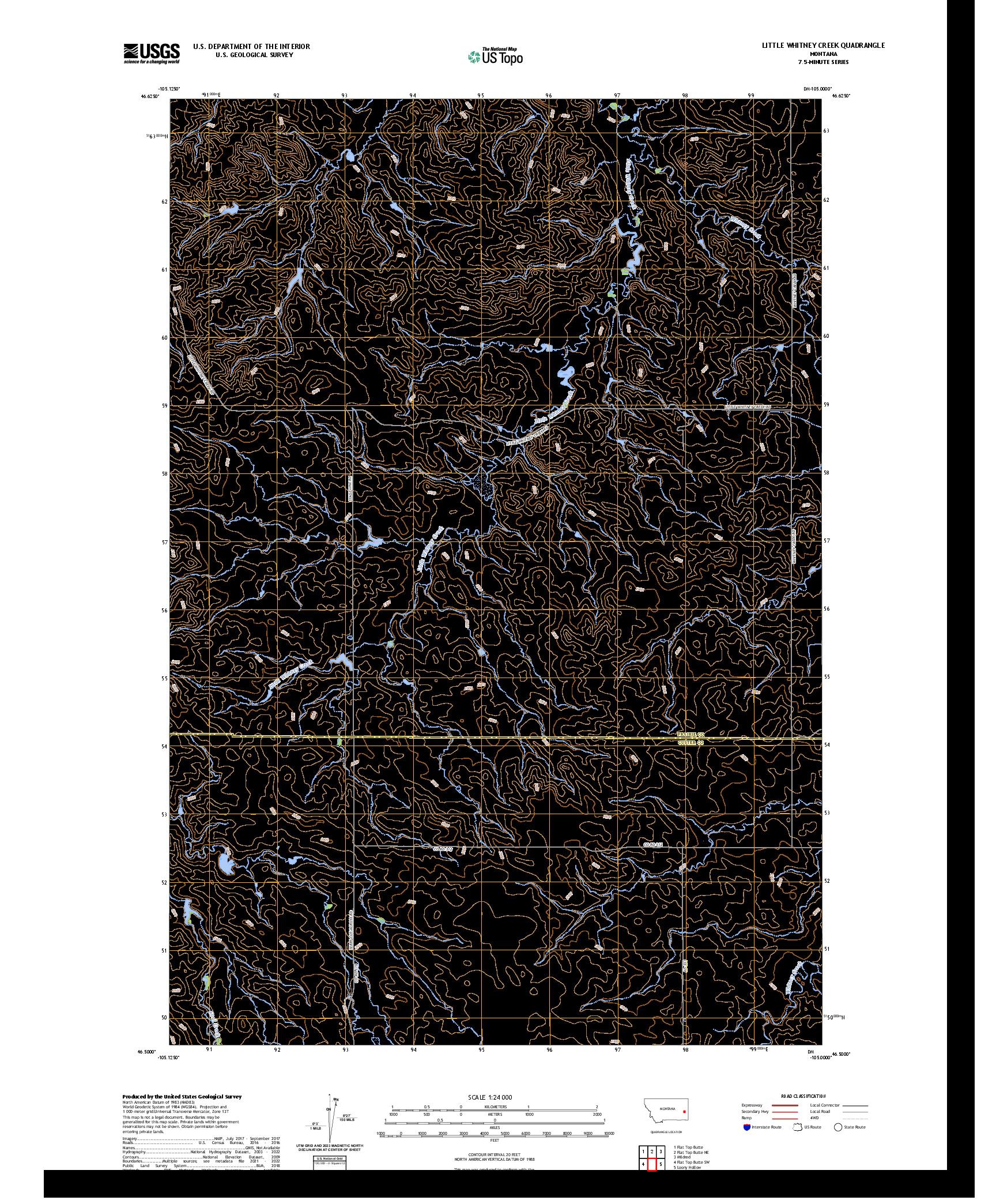US TOPO 7.5-MINUTE MAP FOR LITTLE WHITNEY CREEK, MT