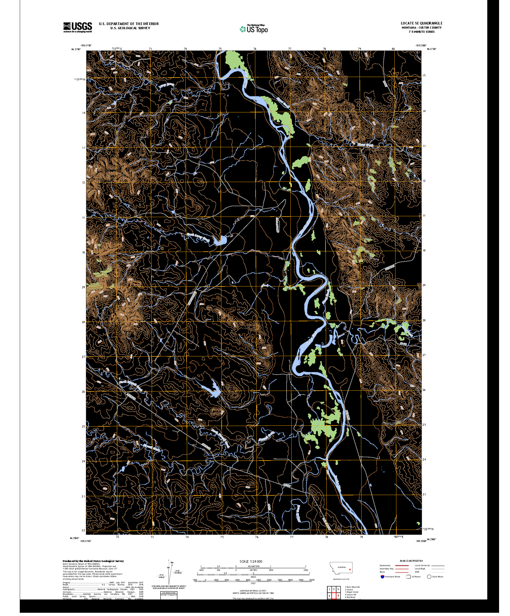 US TOPO 7.5-MINUTE MAP FOR LOCATE SE, MT