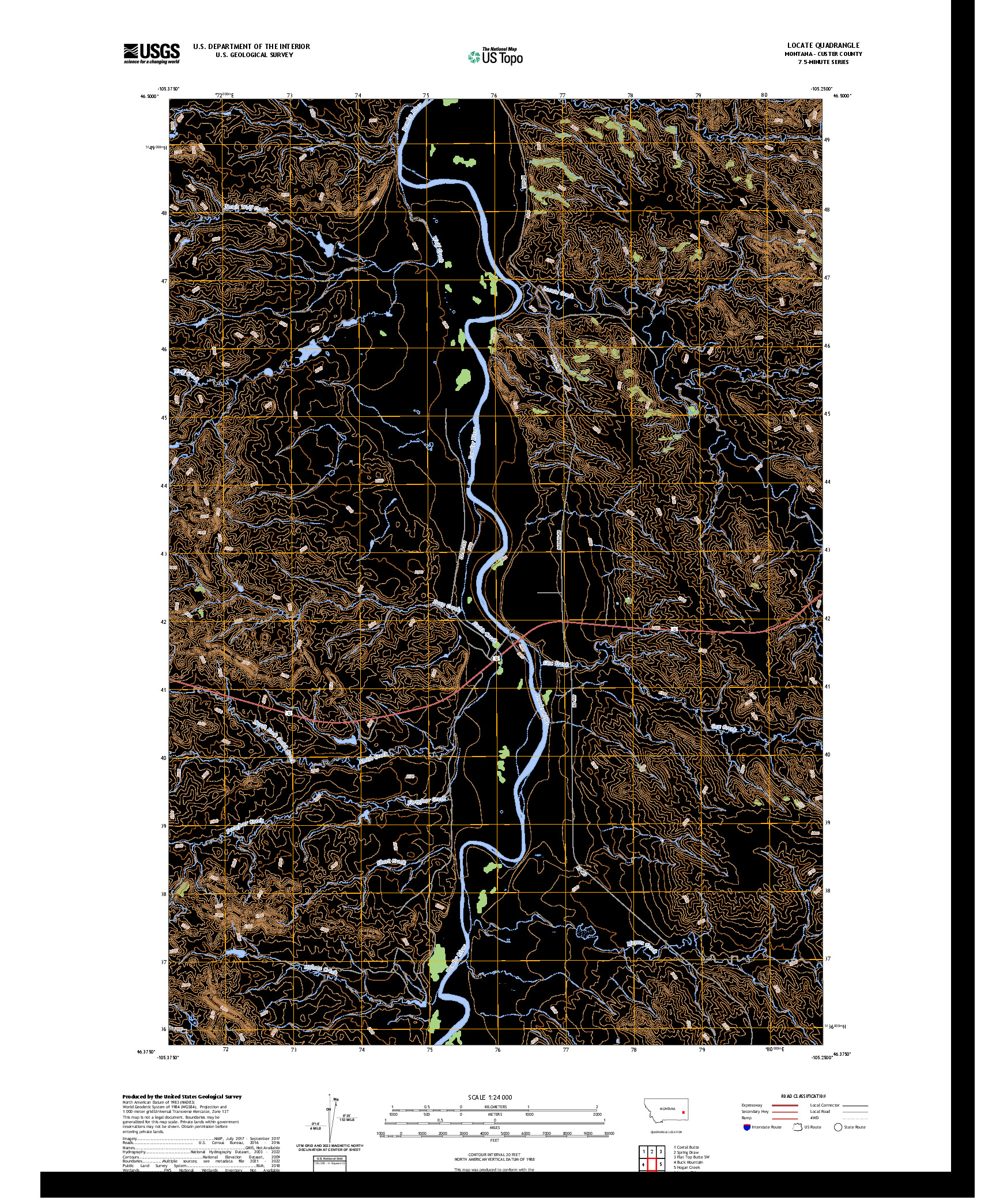 US TOPO 7.5-MINUTE MAP FOR LOCATE, MT