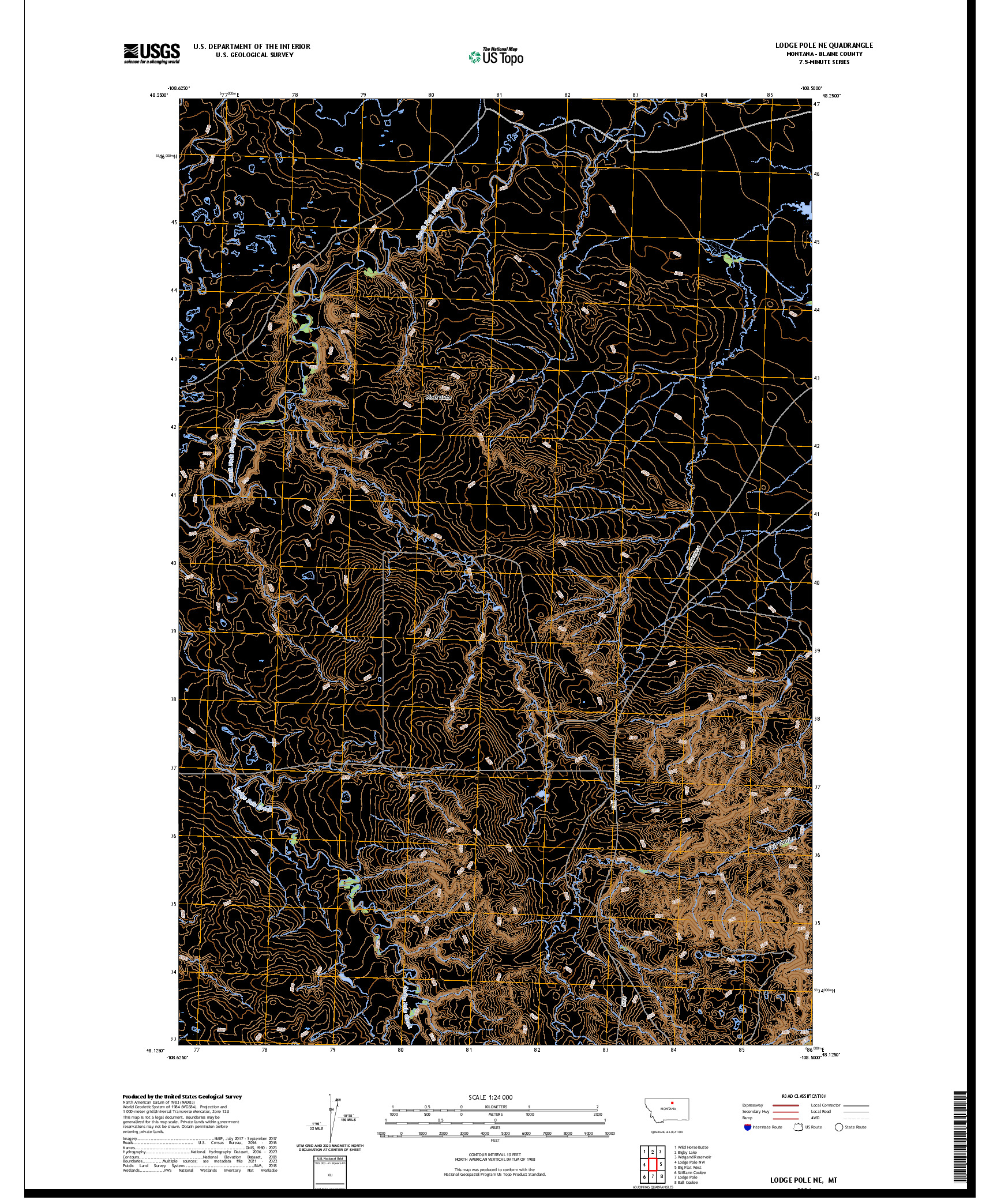 US TOPO 7.5-MINUTE MAP FOR LODGE POLE NE, MT