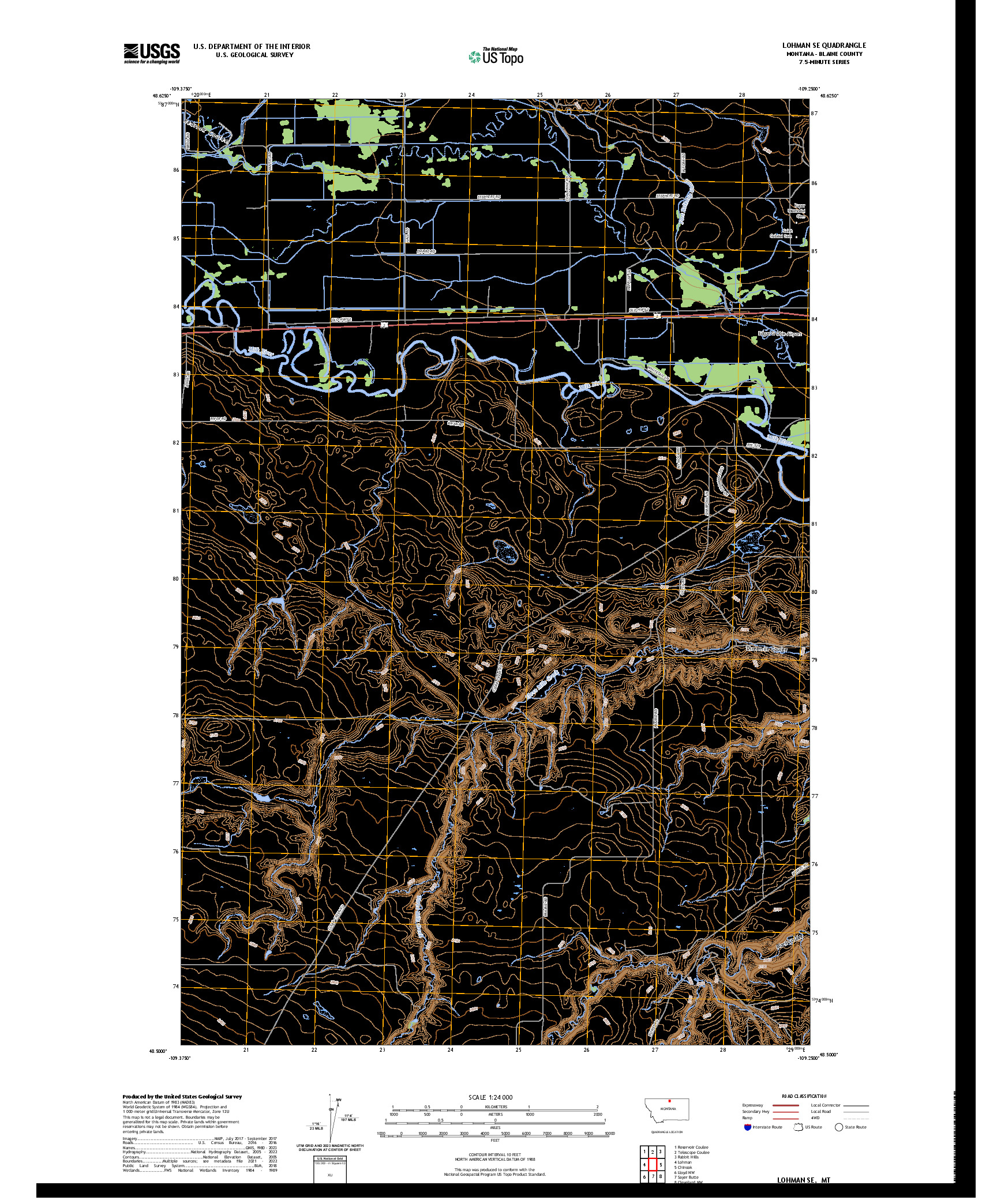 US TOPO 7.5-MINUTE MAP FOR LOHMAN SE, MT