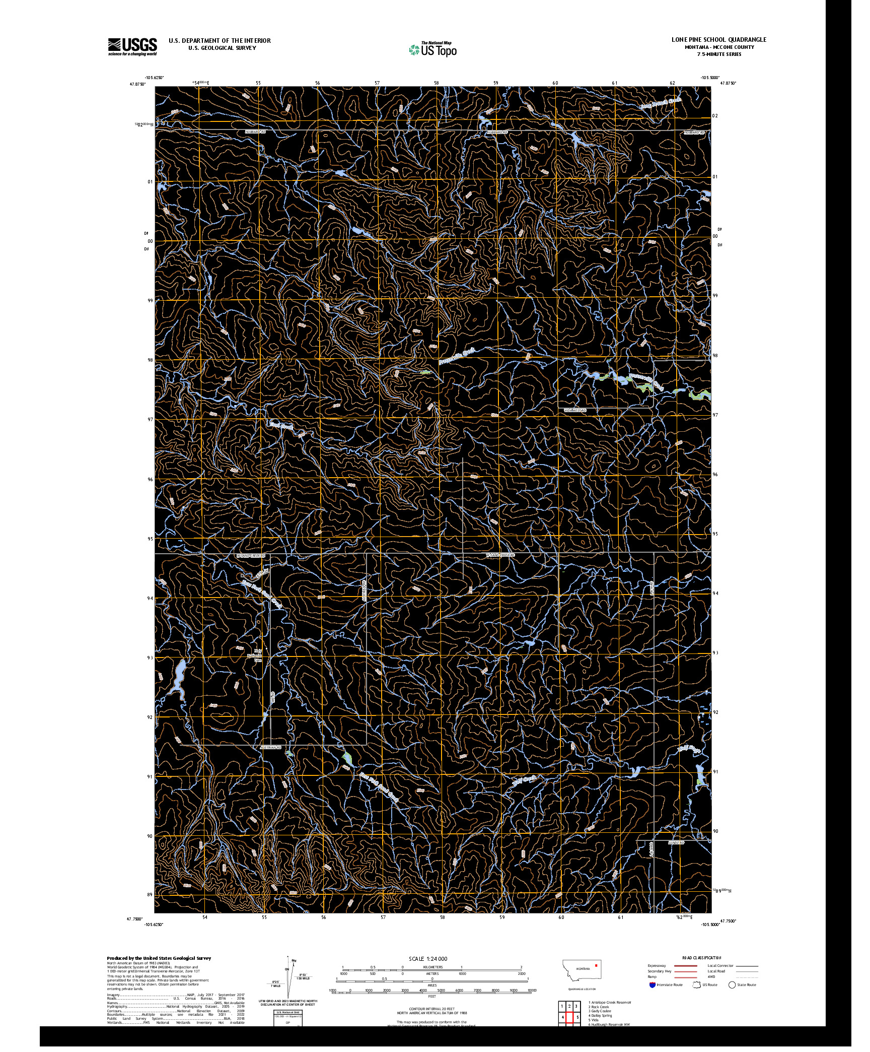 US TOPO 7.5-MINUTE MAP FOR LONE PINE SCHOOL, MT
