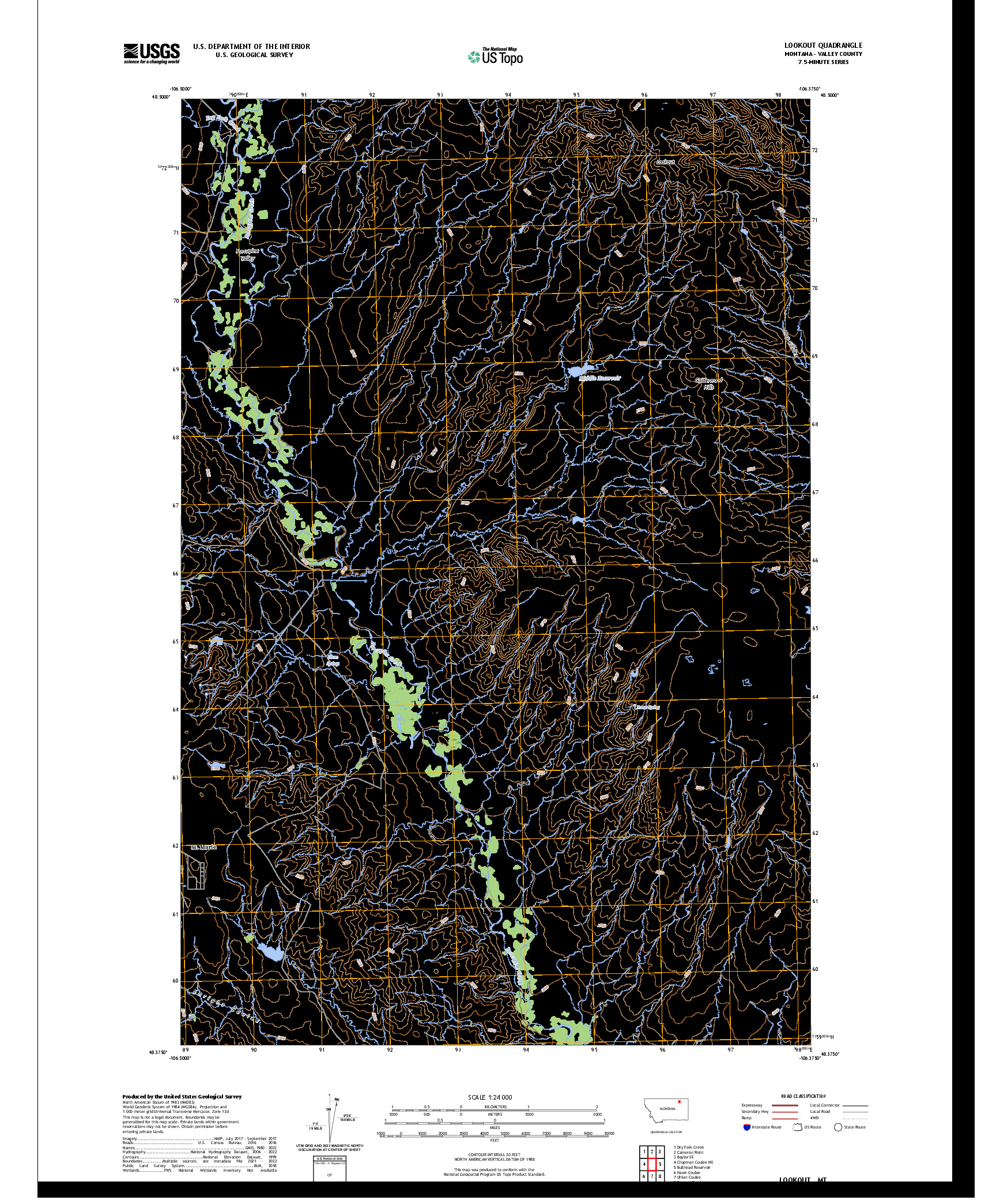 US TOPO 7.5-MINUTE MAP FOR LOOKOUT, MT