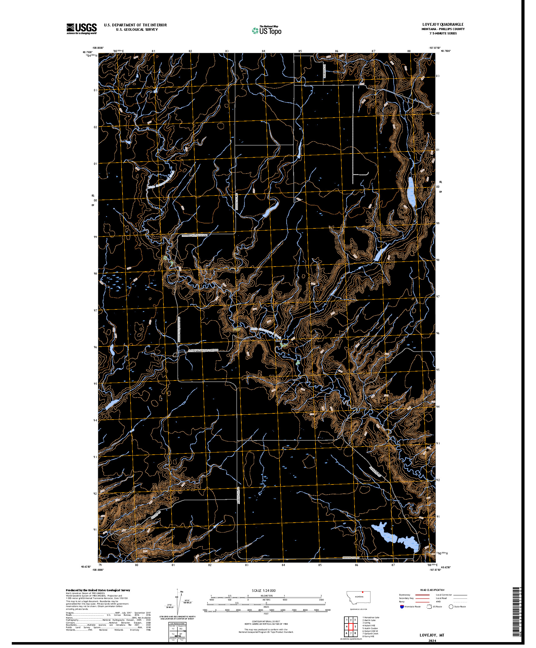 US TOPO 7.5-MINUTE MAP FOR LOVEJOY, MT