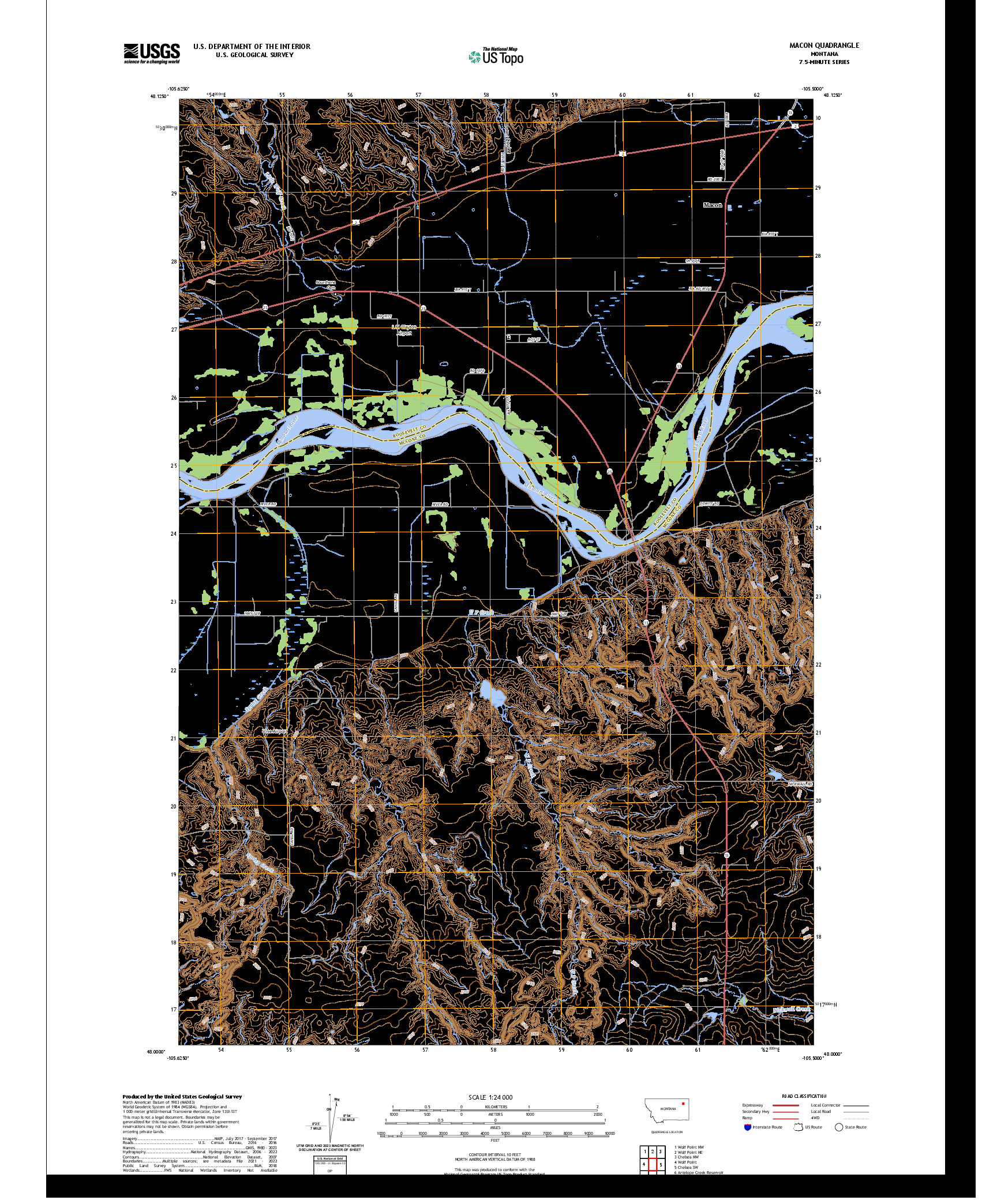 US TOPO 7.5-MINUTE MAP FOR MACON, MT