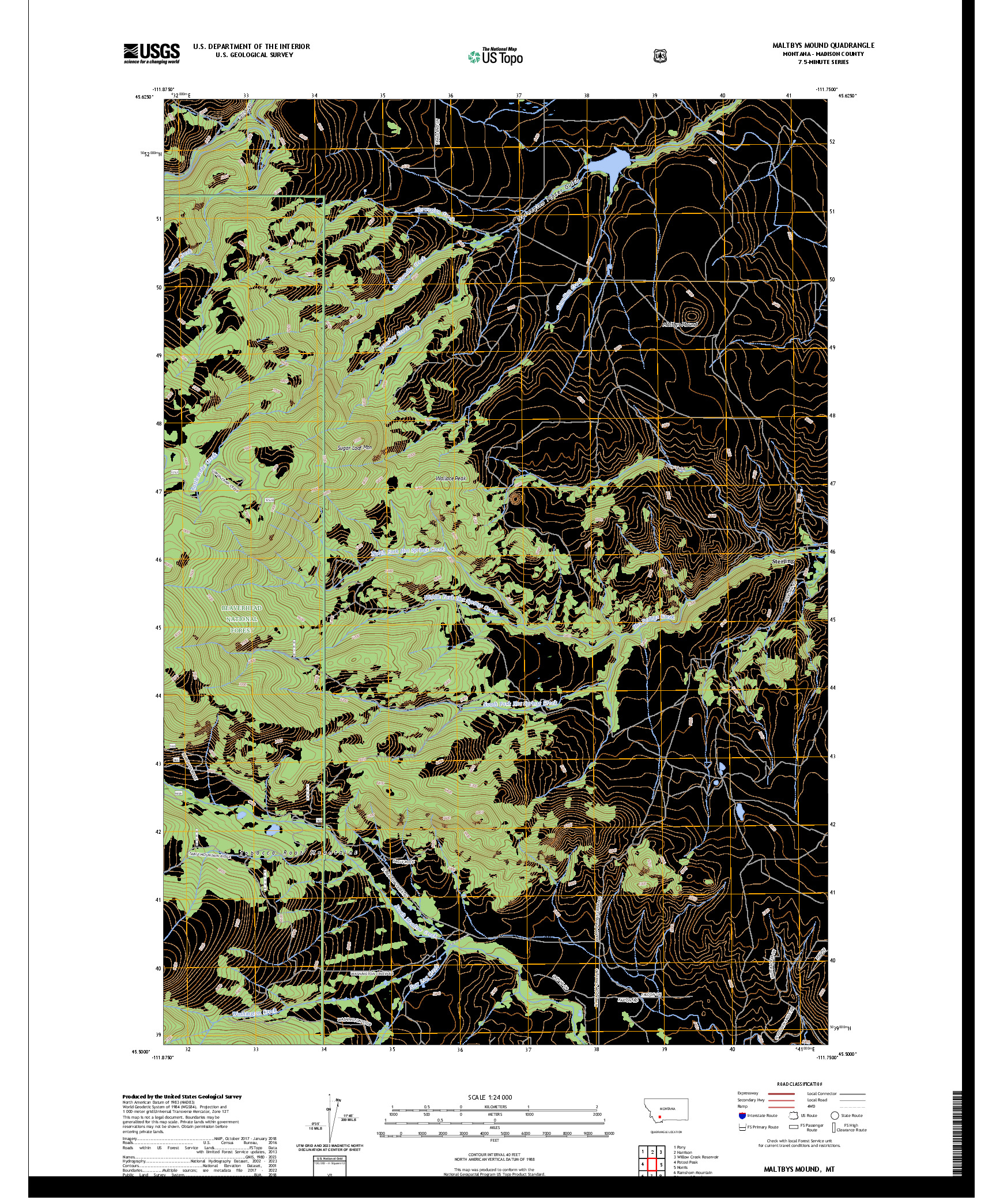 US TOPO 7.5-MINUTE MAP FOR MALTBYS MOUND, MT