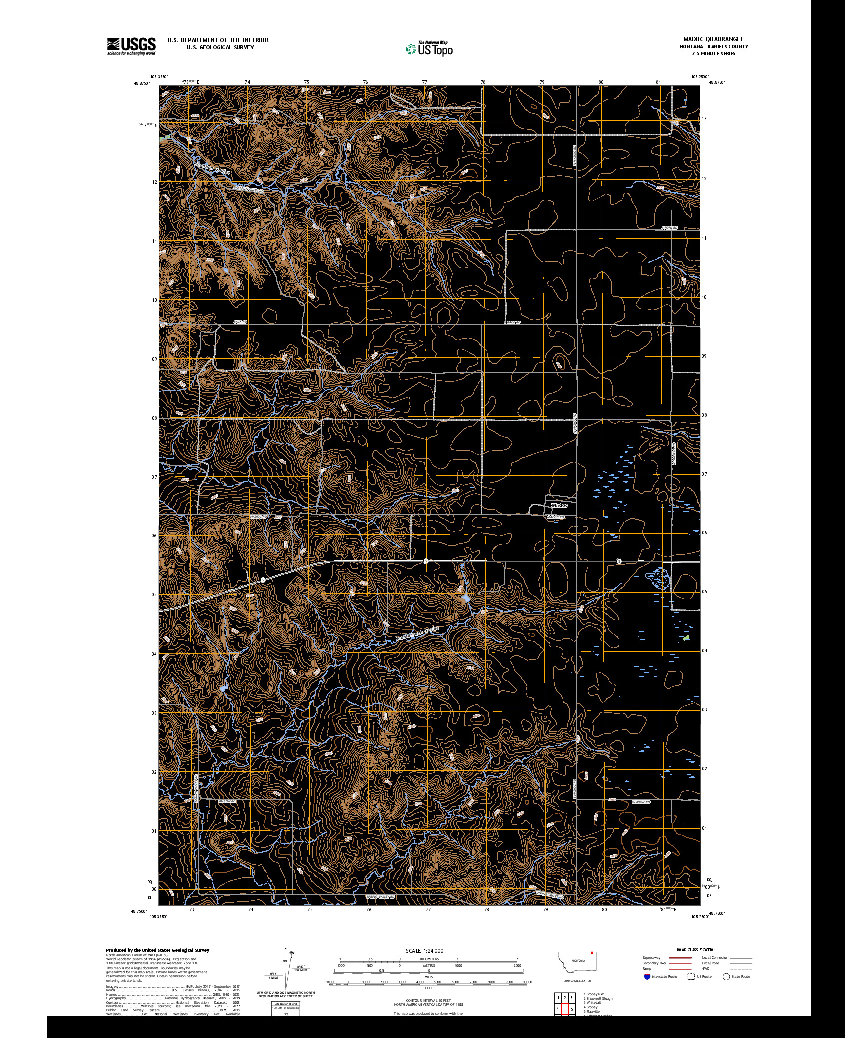 US TOPO 7.5-MINUTE MAP FOR MADOC, MT