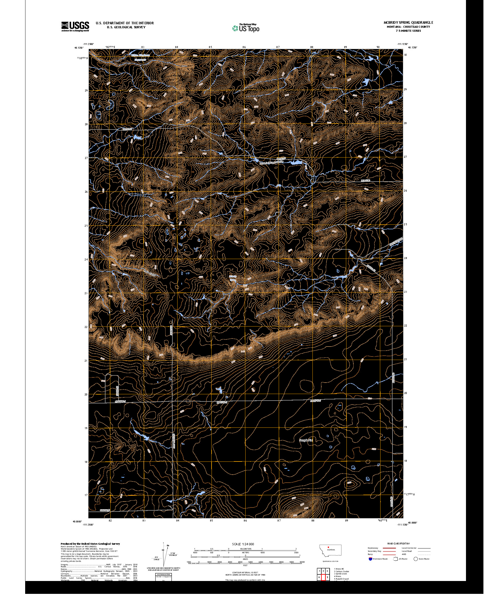 US TOPO 7.5-MINUTE MAP FOR MCBRIDY SPRING, MT