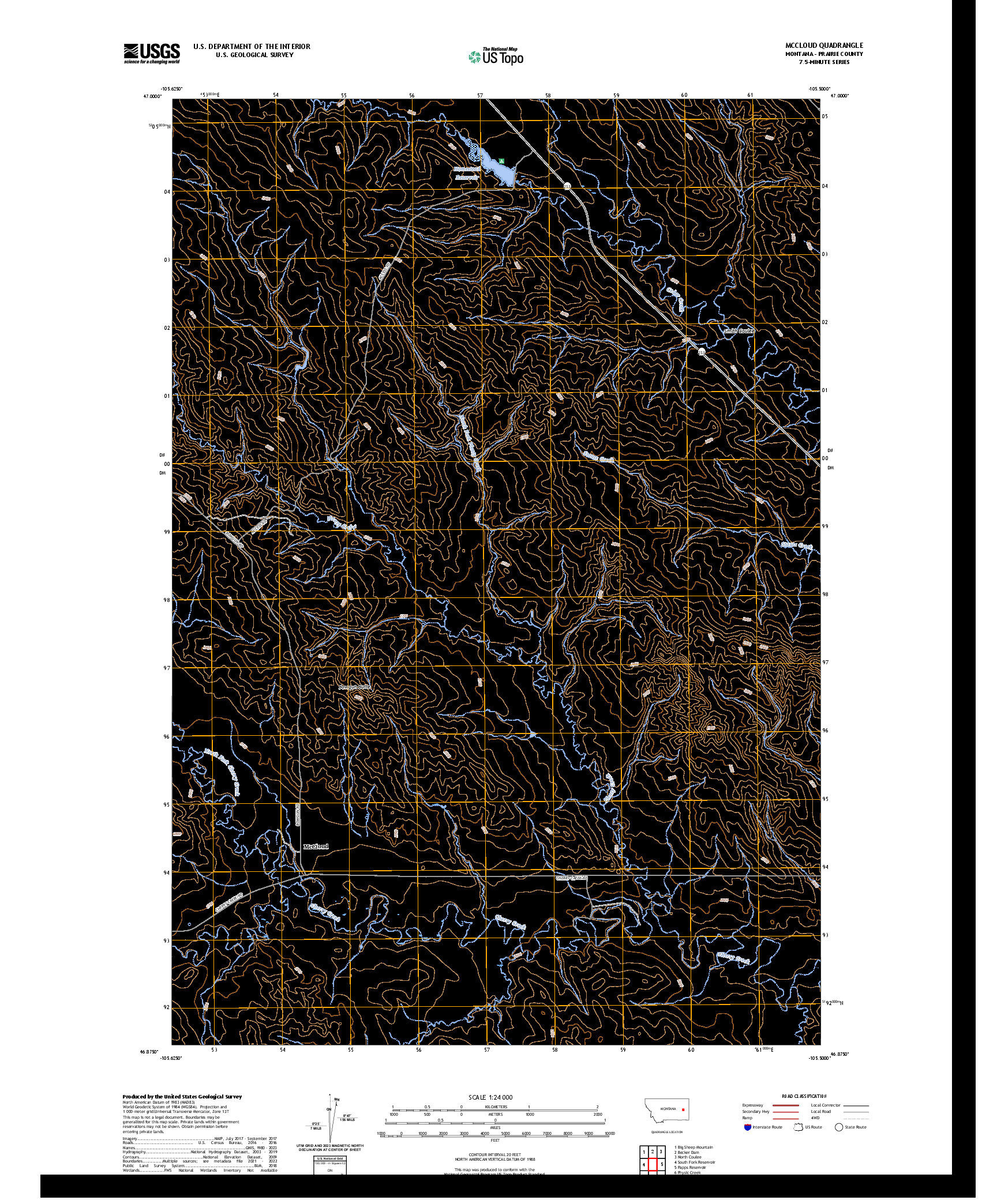 US TOPO 7.5-MINUTE MAP FOR MCCLOUD, MT