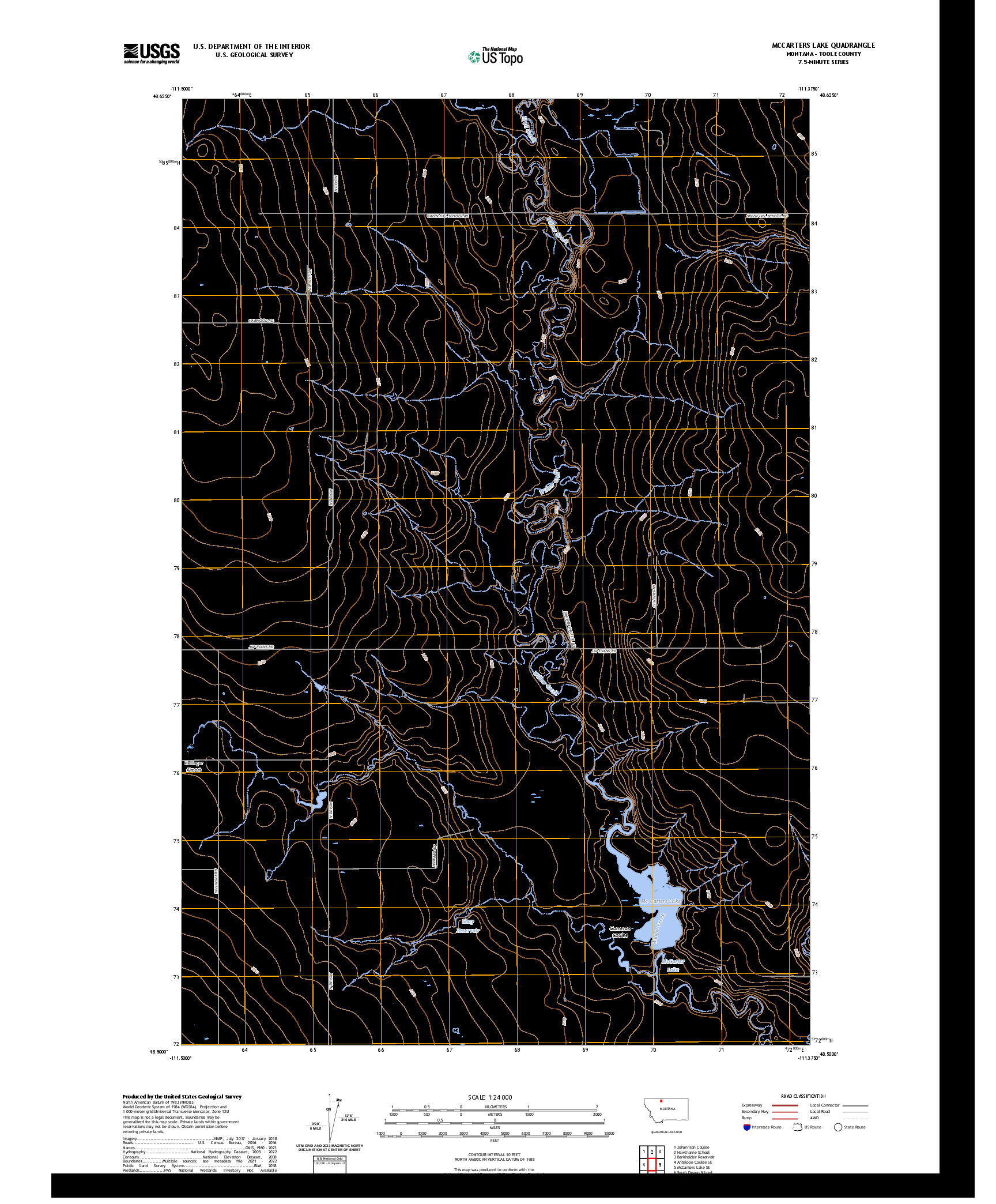 US TOPO 7.5-MINUTE MAP FOR MCCARTERS LAKE, MT