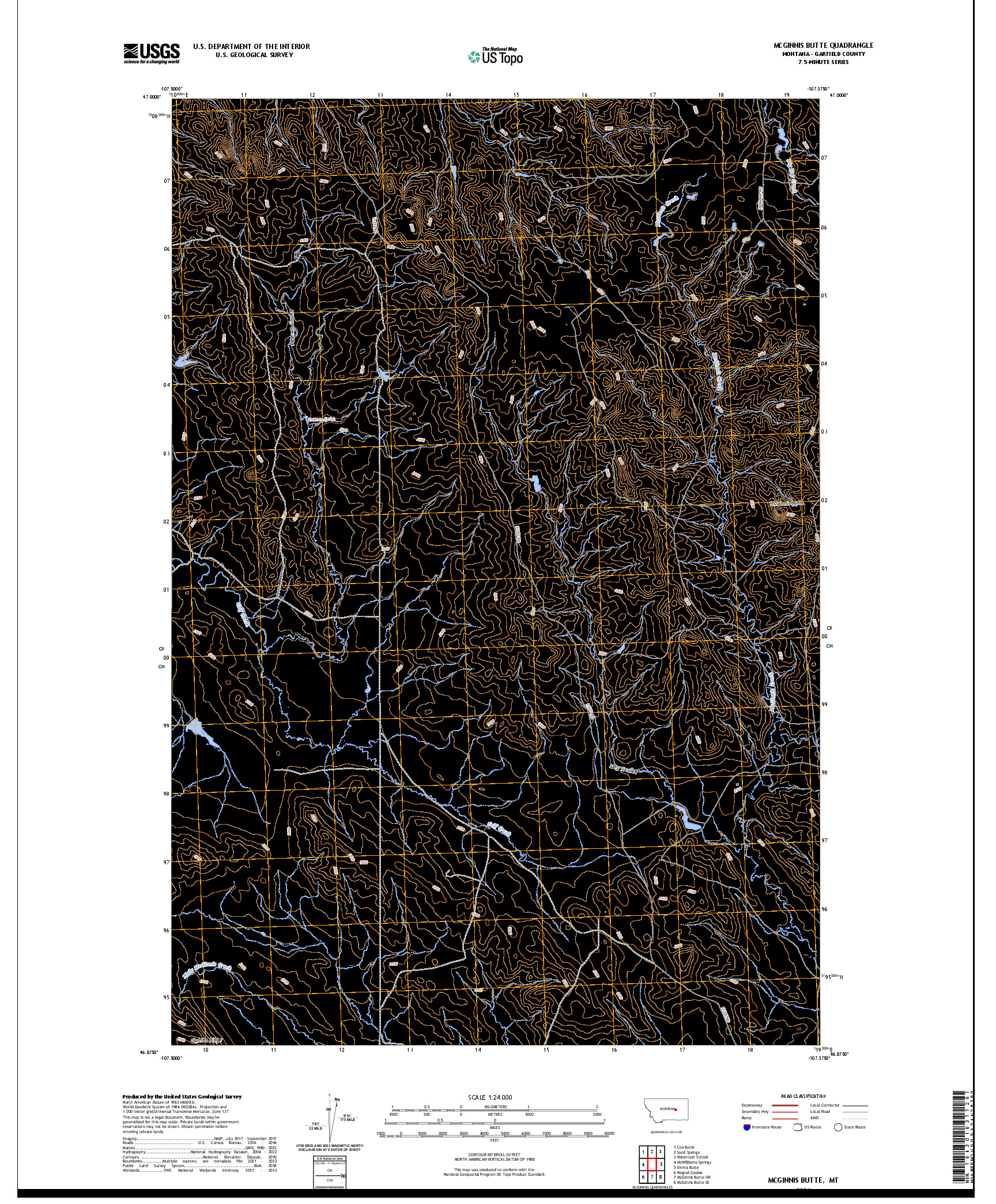 US TOPO 7.5-MINUTE MAP FOR MCGINNIS BUTTE, MT