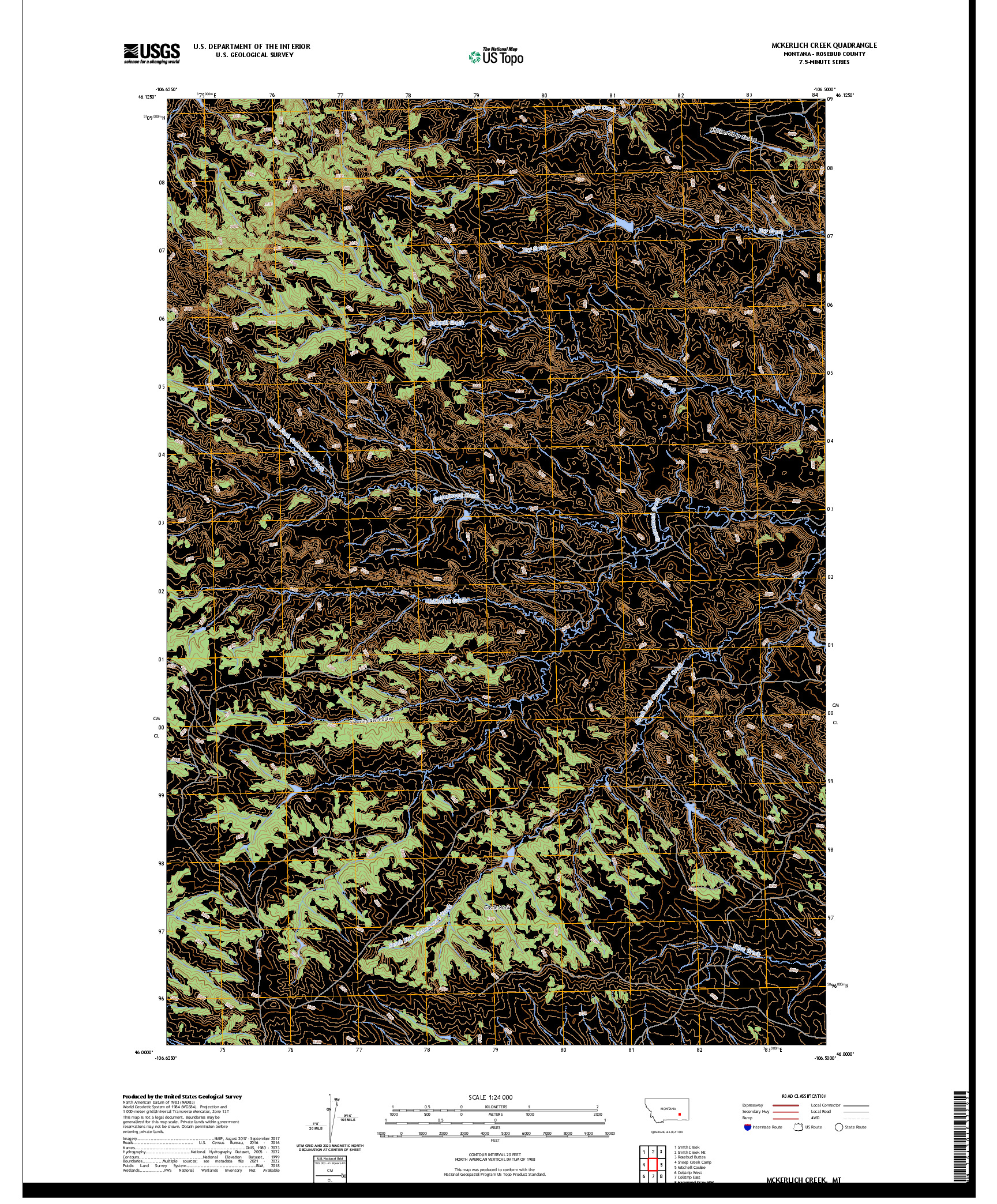 US TOPO 7.5-MINUTE MAP FOR MCKERLICH CREEK, MT