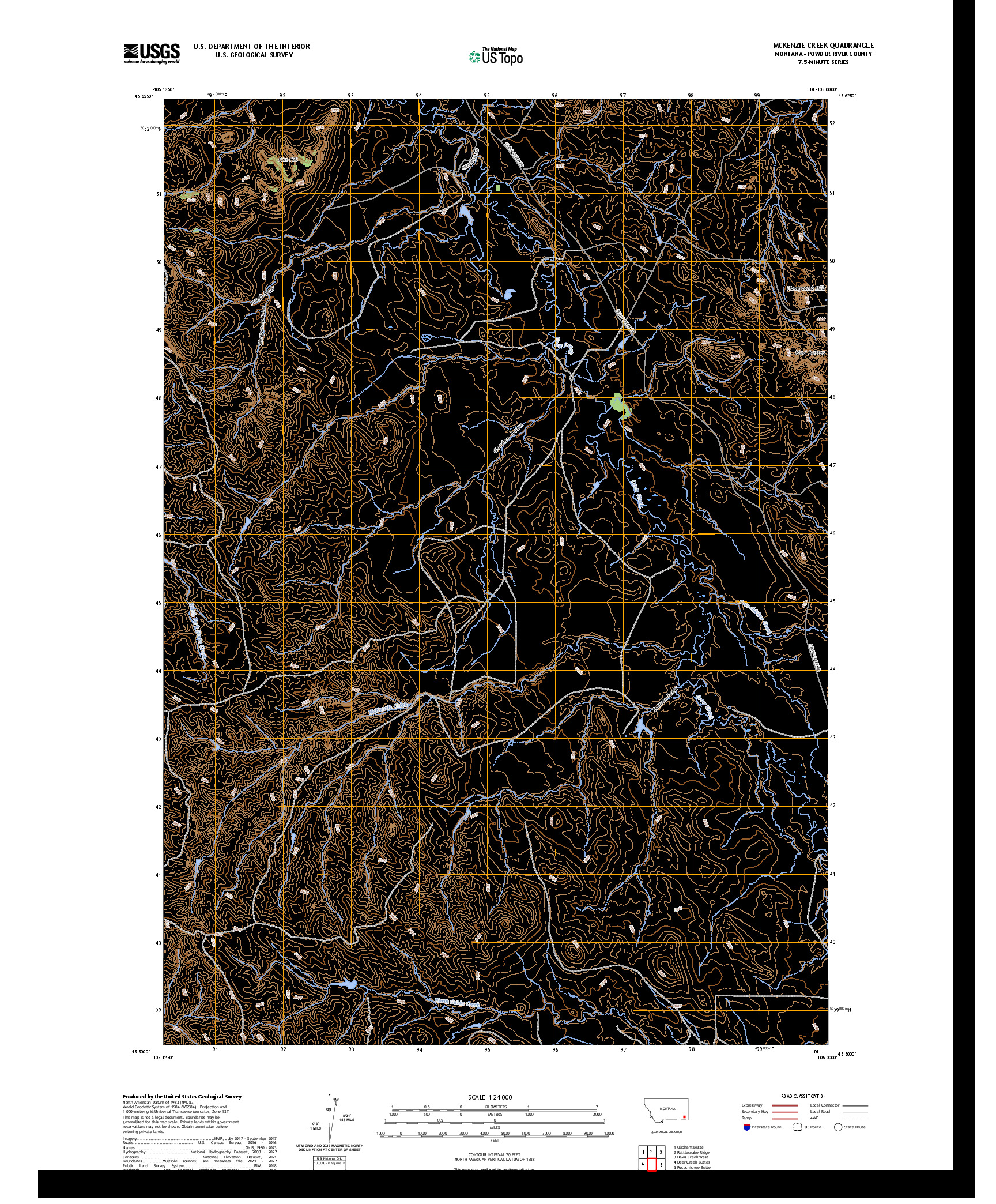 US TOPO 7.5-MINUTE MAP FOR MCKENZIE CREEK, MT