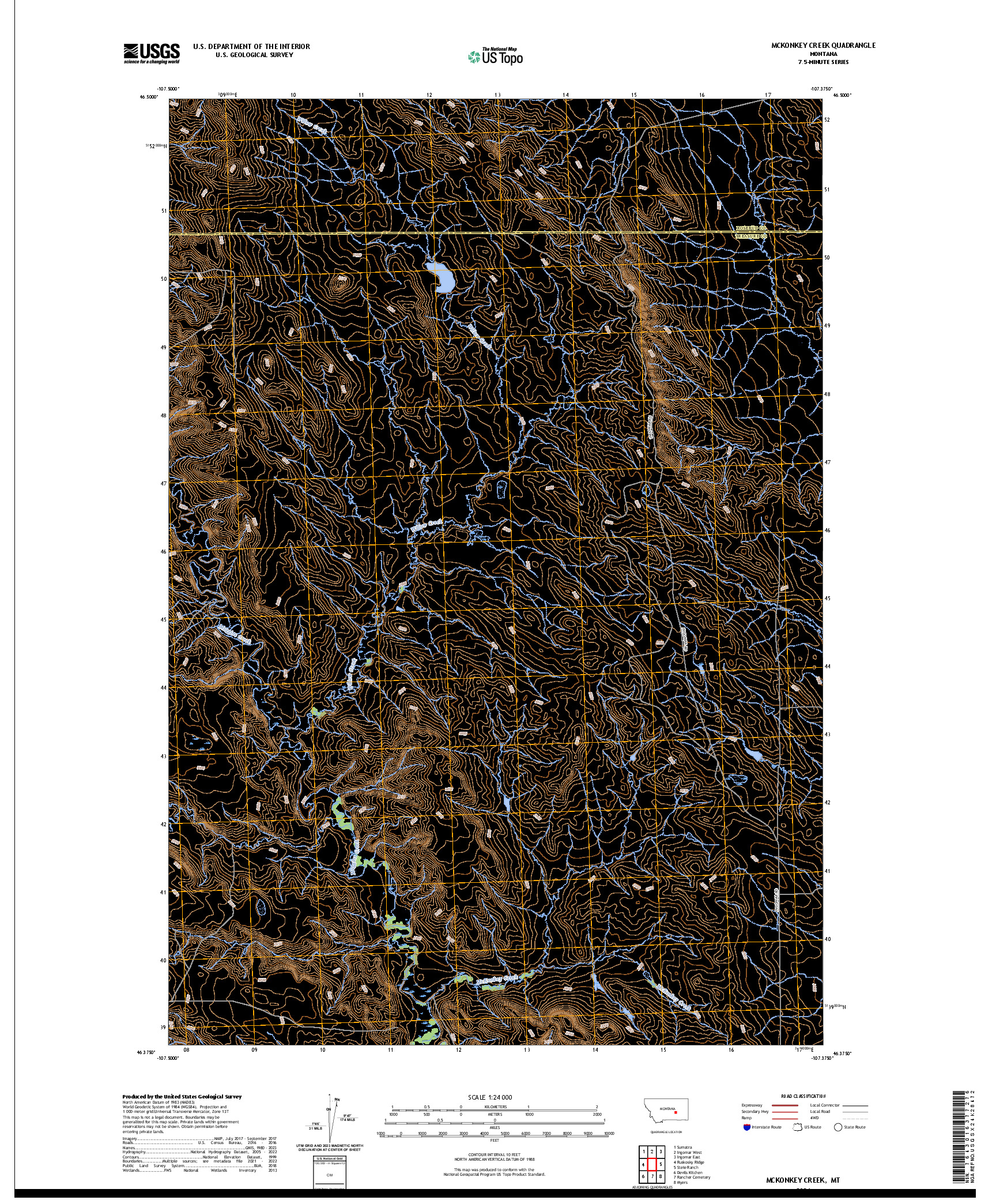 US TOPO 7.5-MINUTE MAP FOR MCKONKEY CREEK, MT