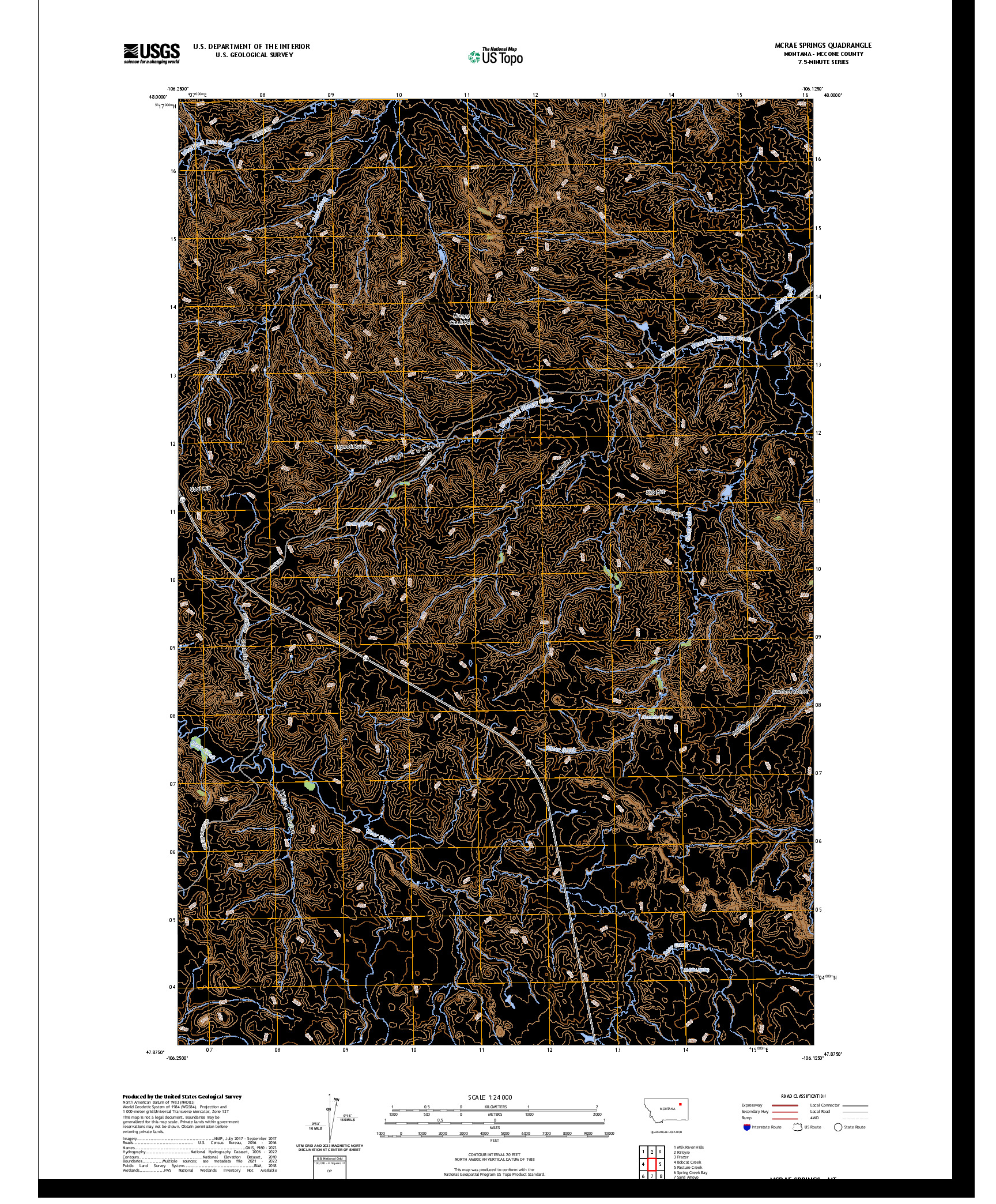 US TOPO 7.5-MINUTE MAP FOR MCRAE SPRINGS, MT