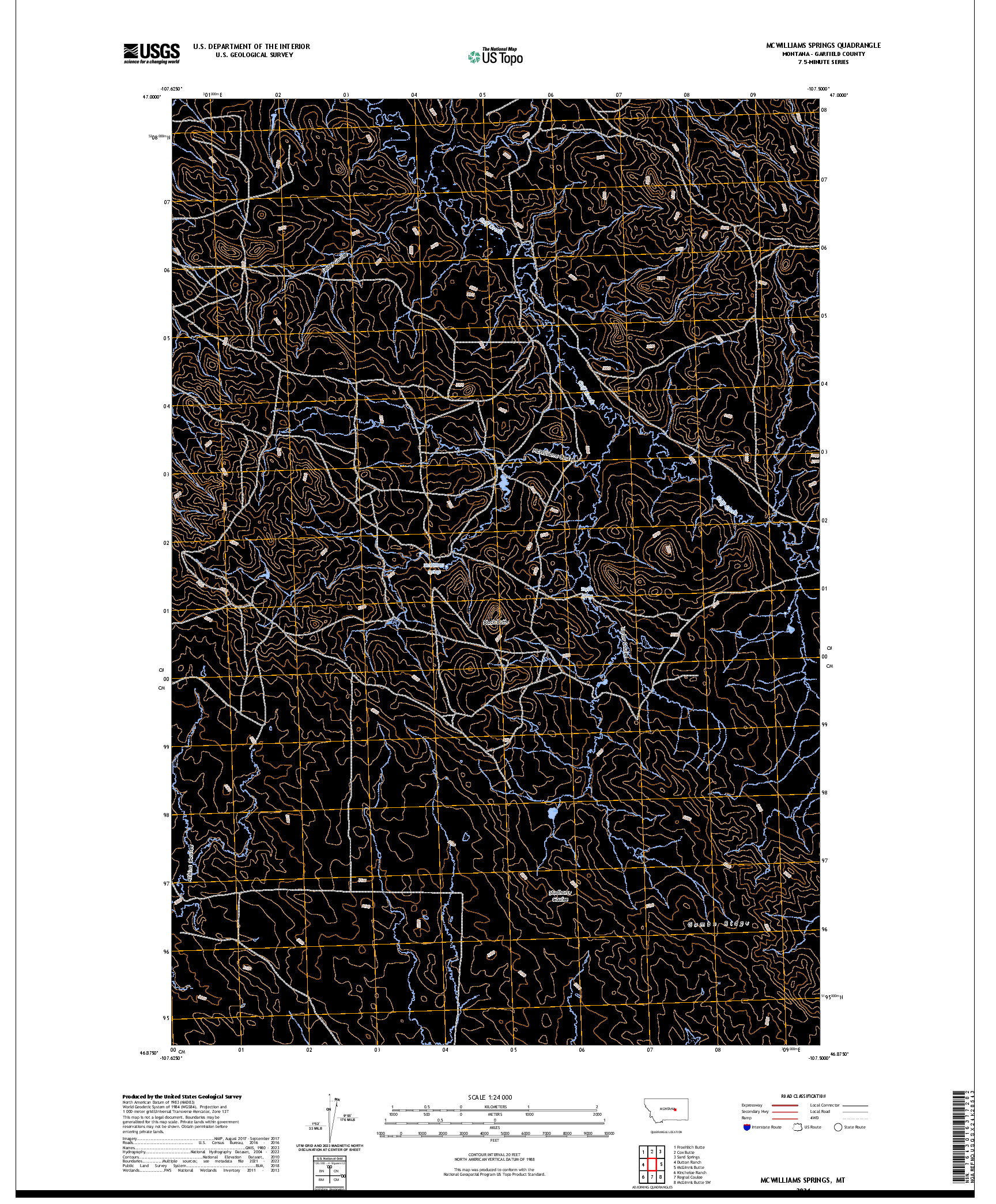 US TOPO 7.5-MINUTE MAP FOR MCWILLIAMS SPRINGS, MT