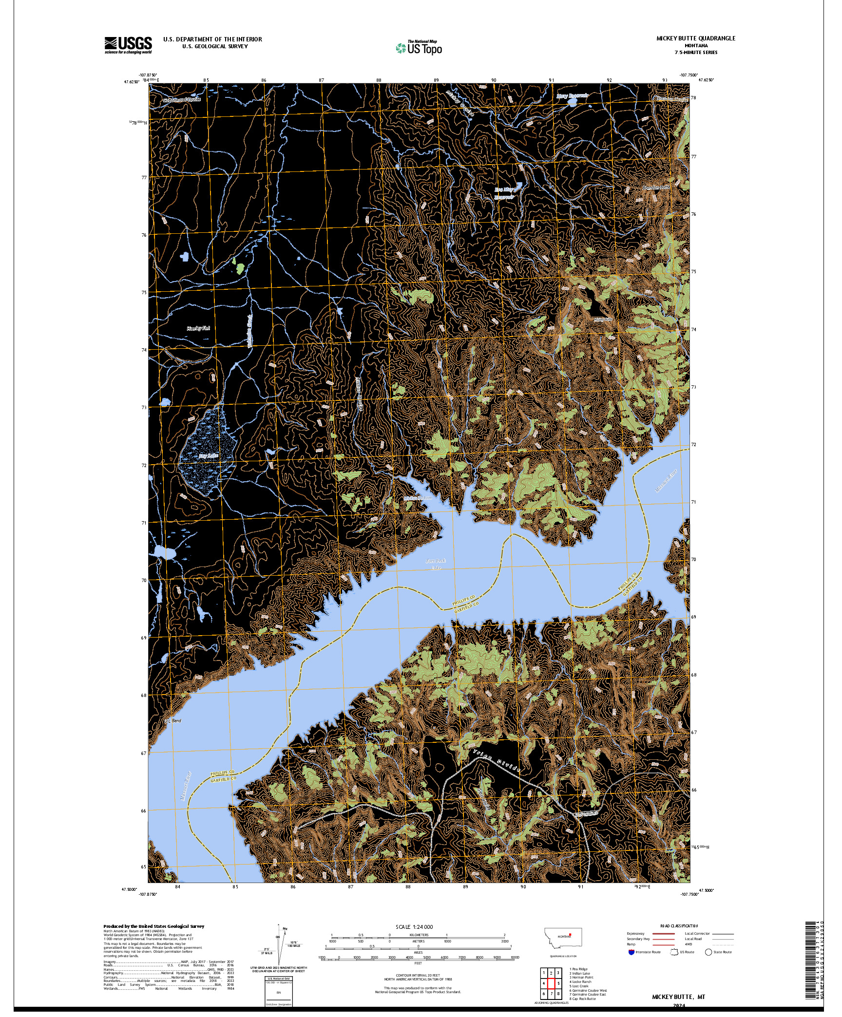 US TOPO 7.5-MINUTE MAP FOR MICKEY BUTTE, MT
