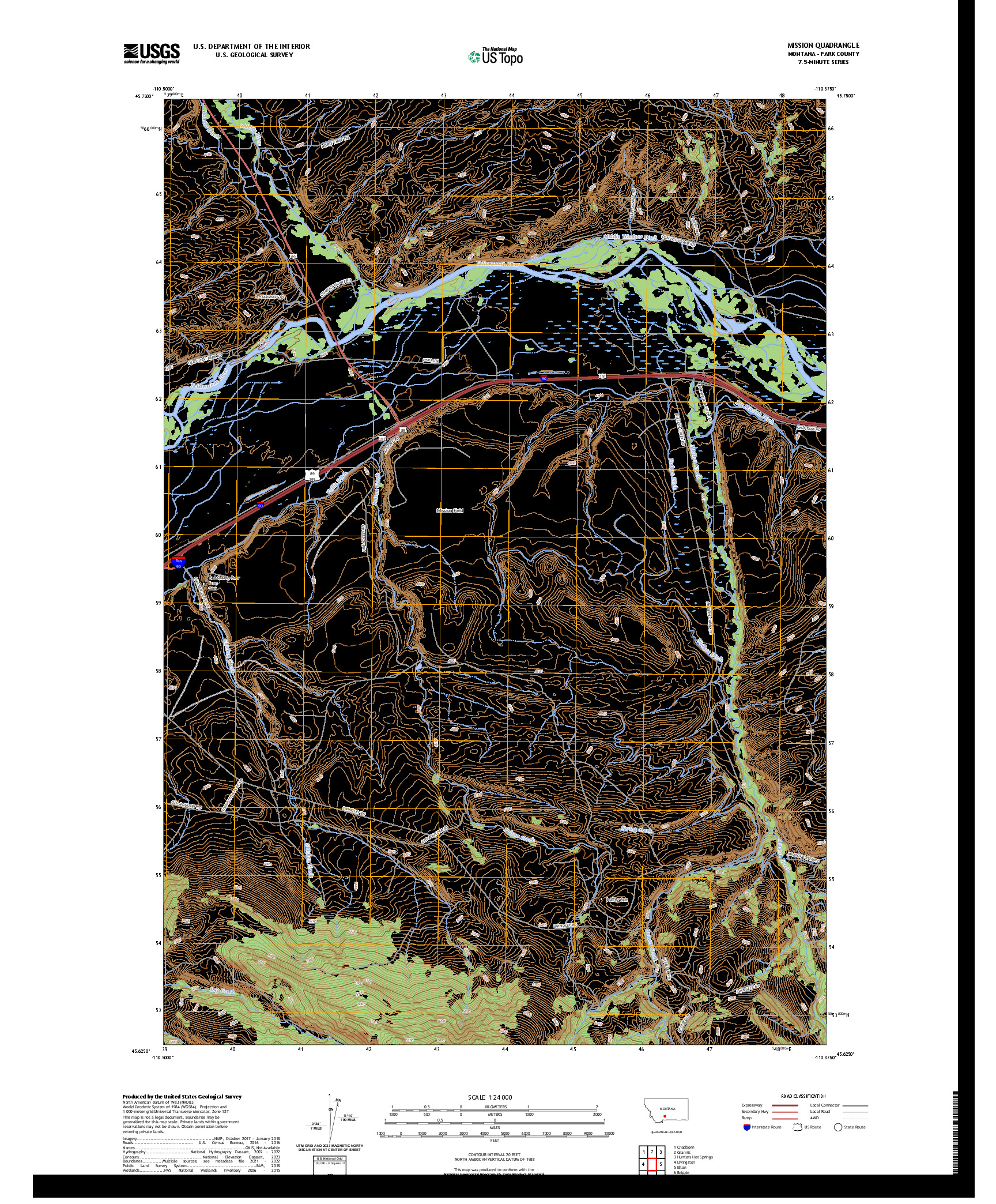US TOPO 7.5-MINUTE MAP FOR MISSION, MT