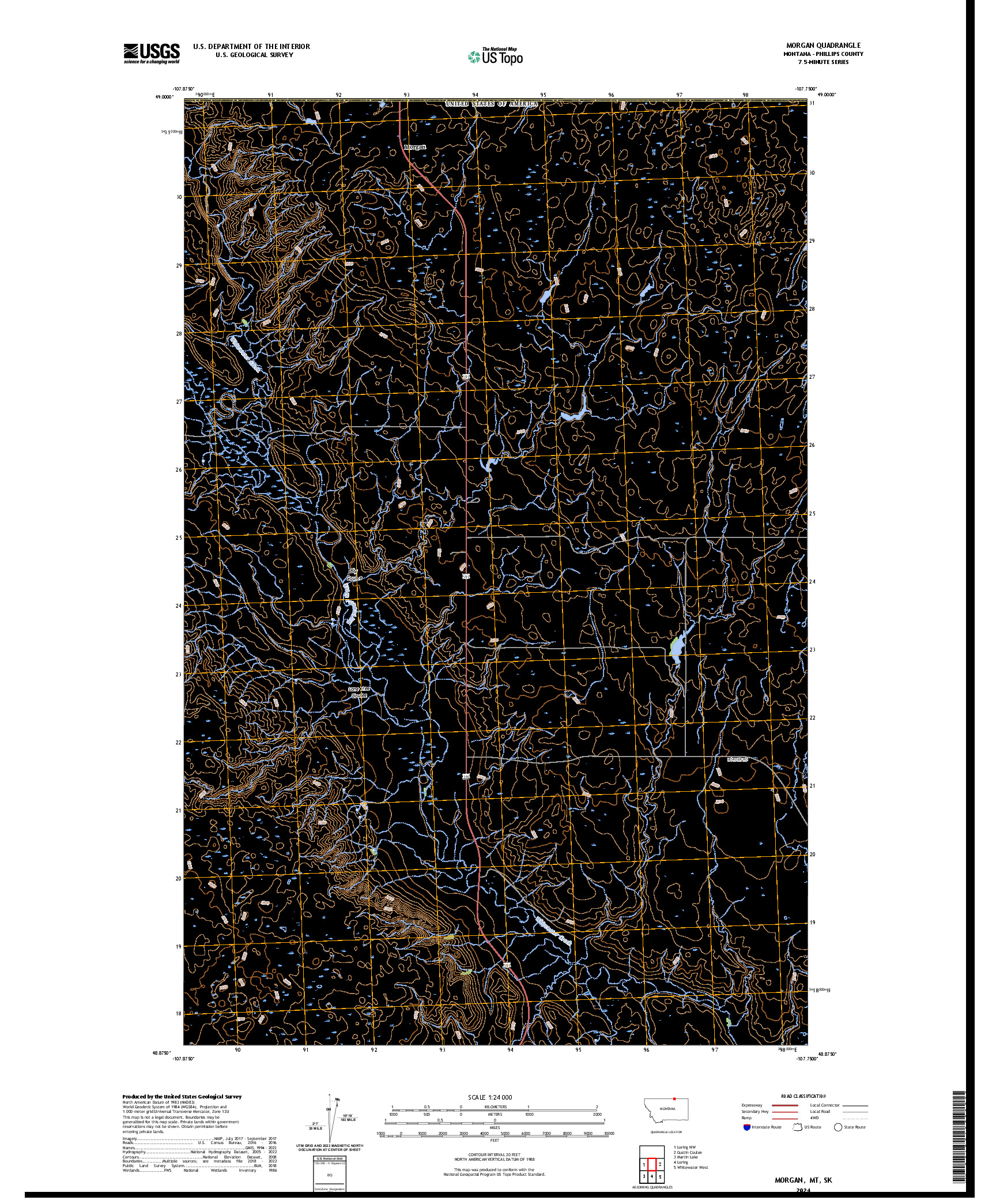 US TOPO 7.5-MINUTE MAP FOR MORGAN, MT,SK