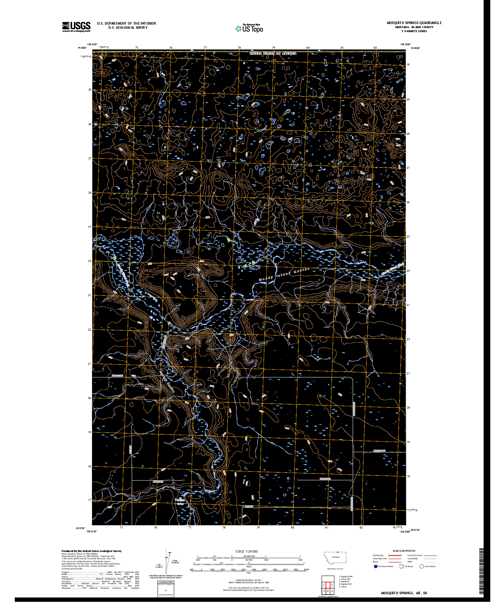 US TOPO 7.5-MINUTE MAP FOR MOSQUITO SPRINGS, MT,SK