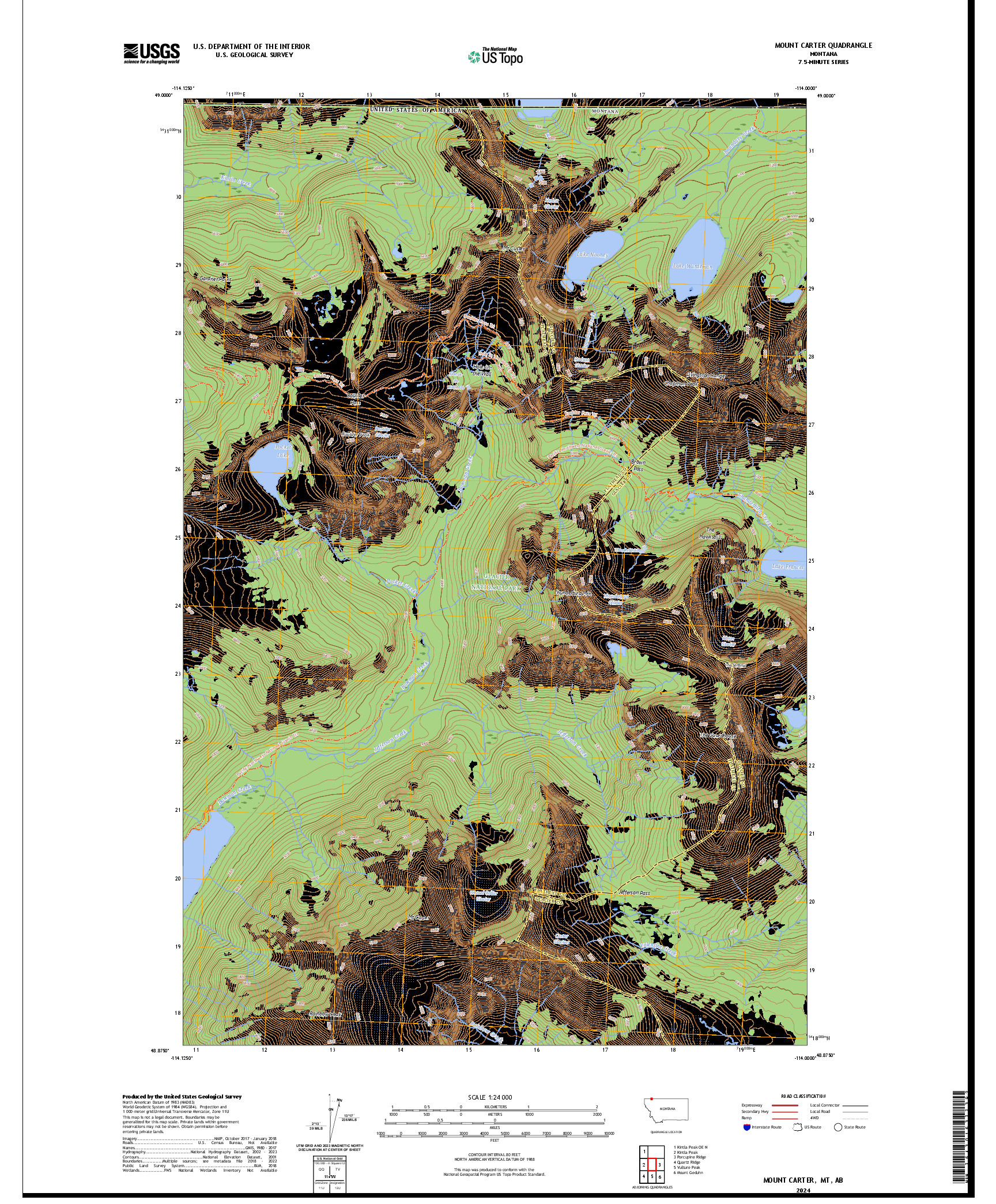 US TOPO 7.5-MINUTE MAP FOR MOUNT CARTER, MT,AB
