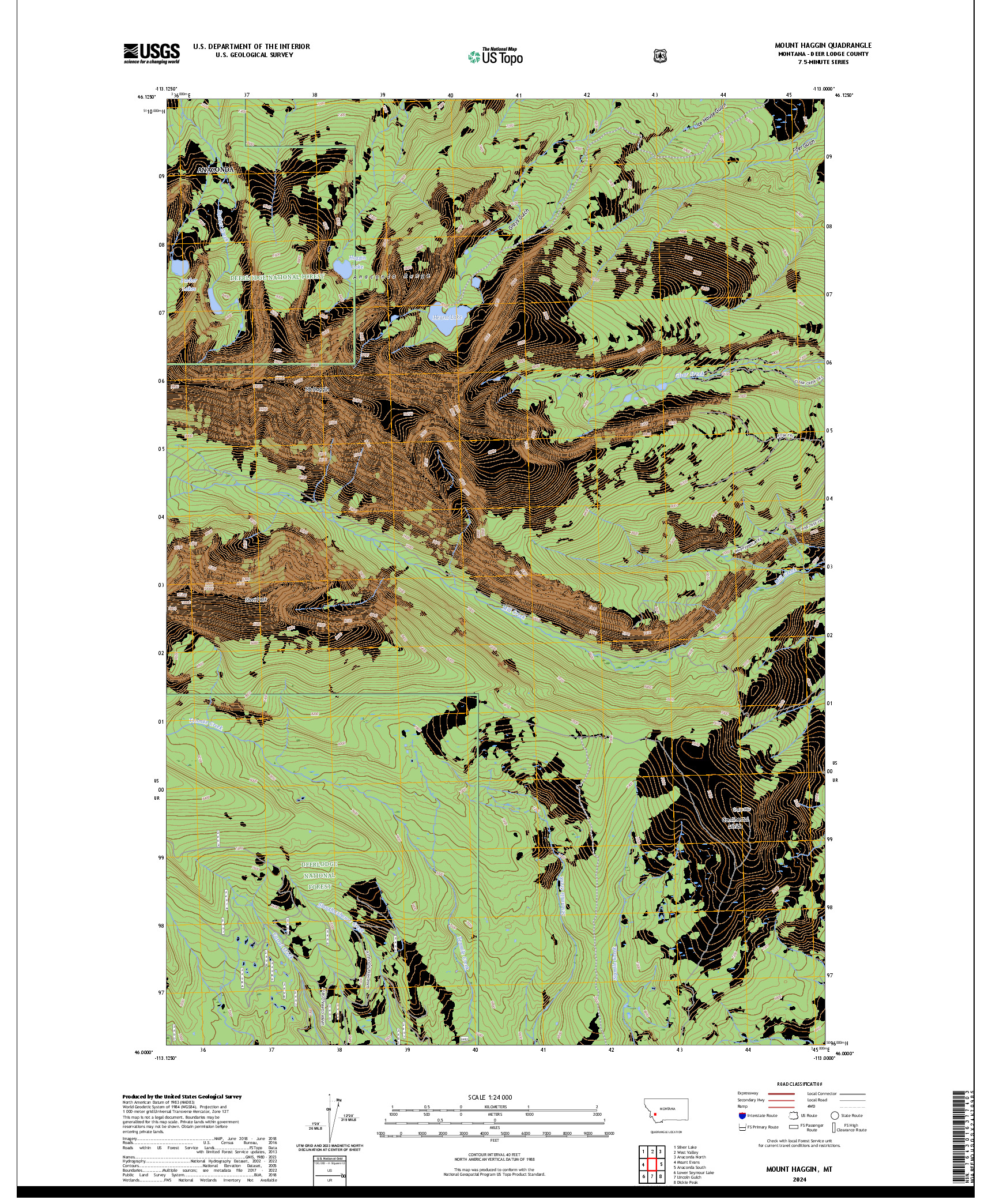 US TOPO 7.5-MINUTE MAP FOR MOUNT HAGGIN, MT