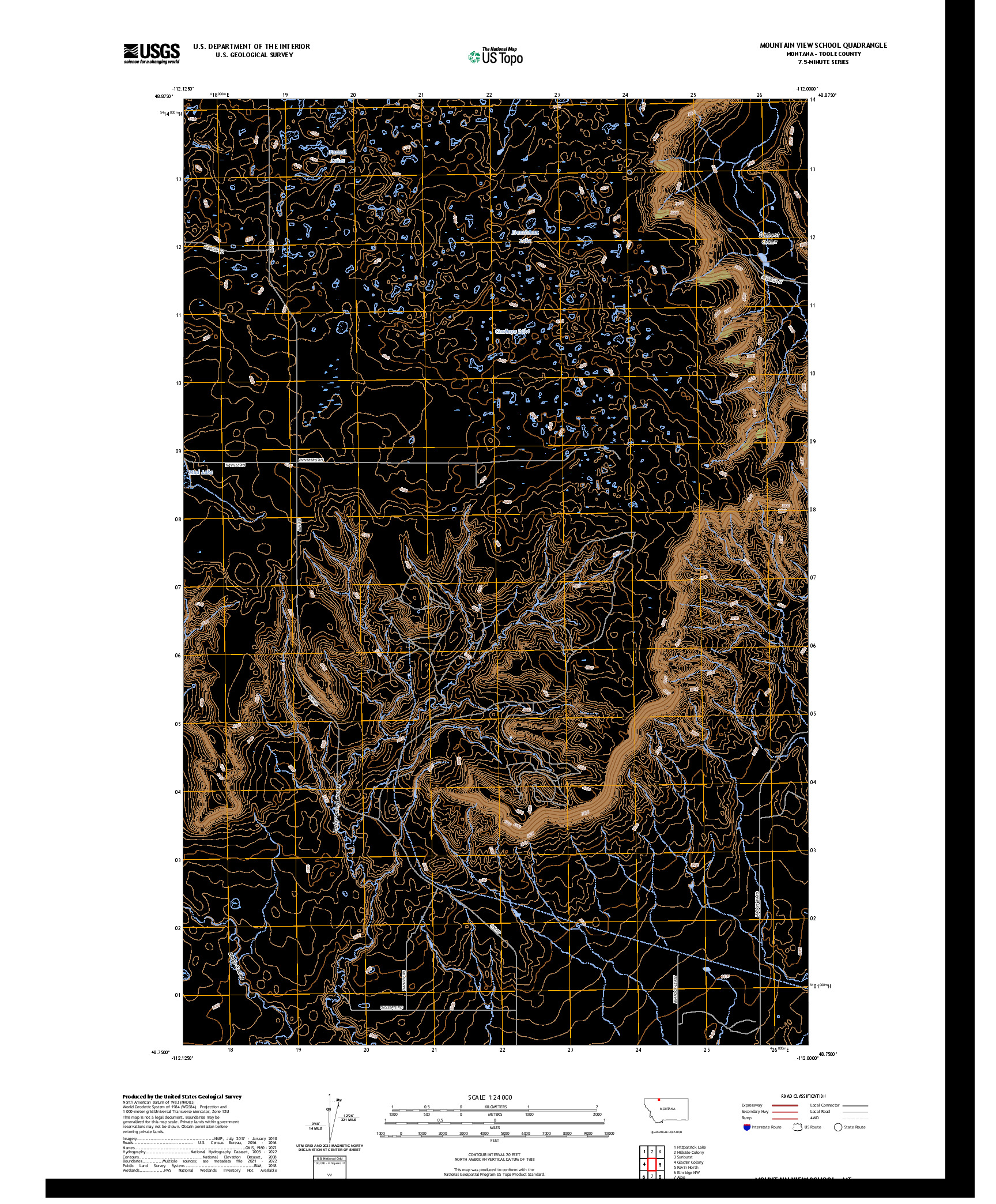 US TOPO 7.5-MINUTE MAP FOR MOUNTAIN VIEW SCHOOL, MT