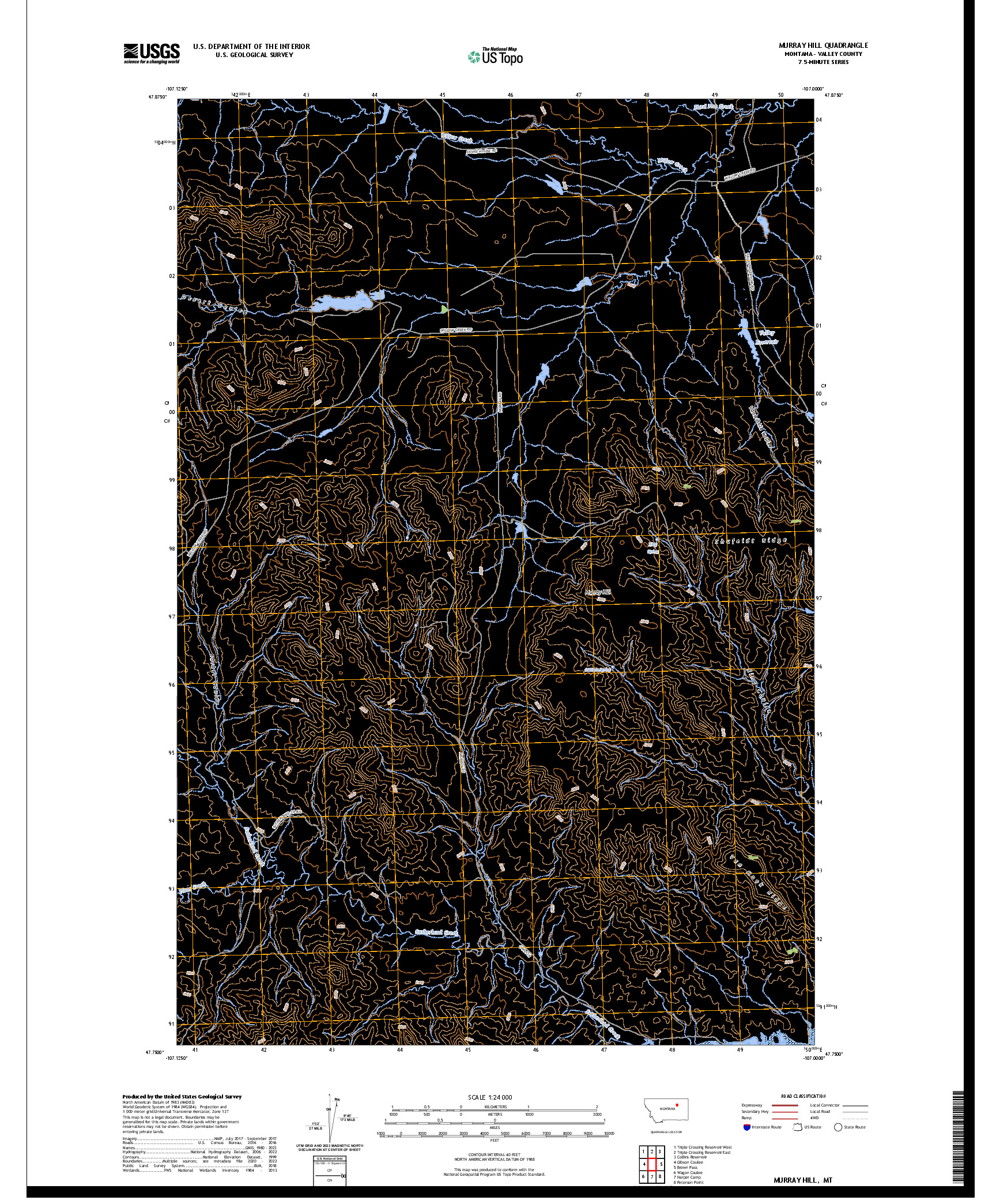 US TOPO 7.5-MINUTE MAP FOR MURRAY HILL, MT