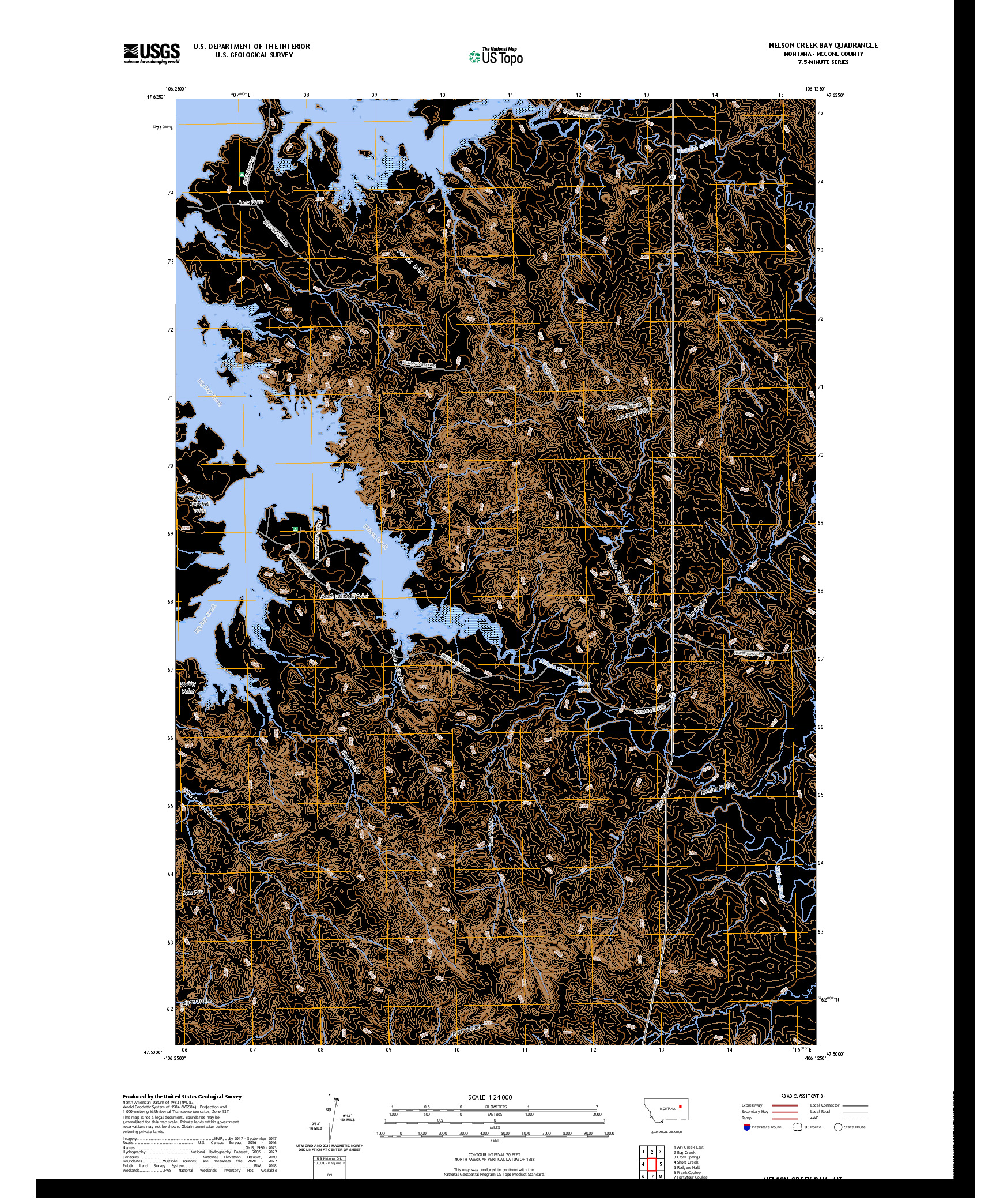 US TOPO 7.5-MINUTE MAP FOR NELSON CREEK BAY, MT