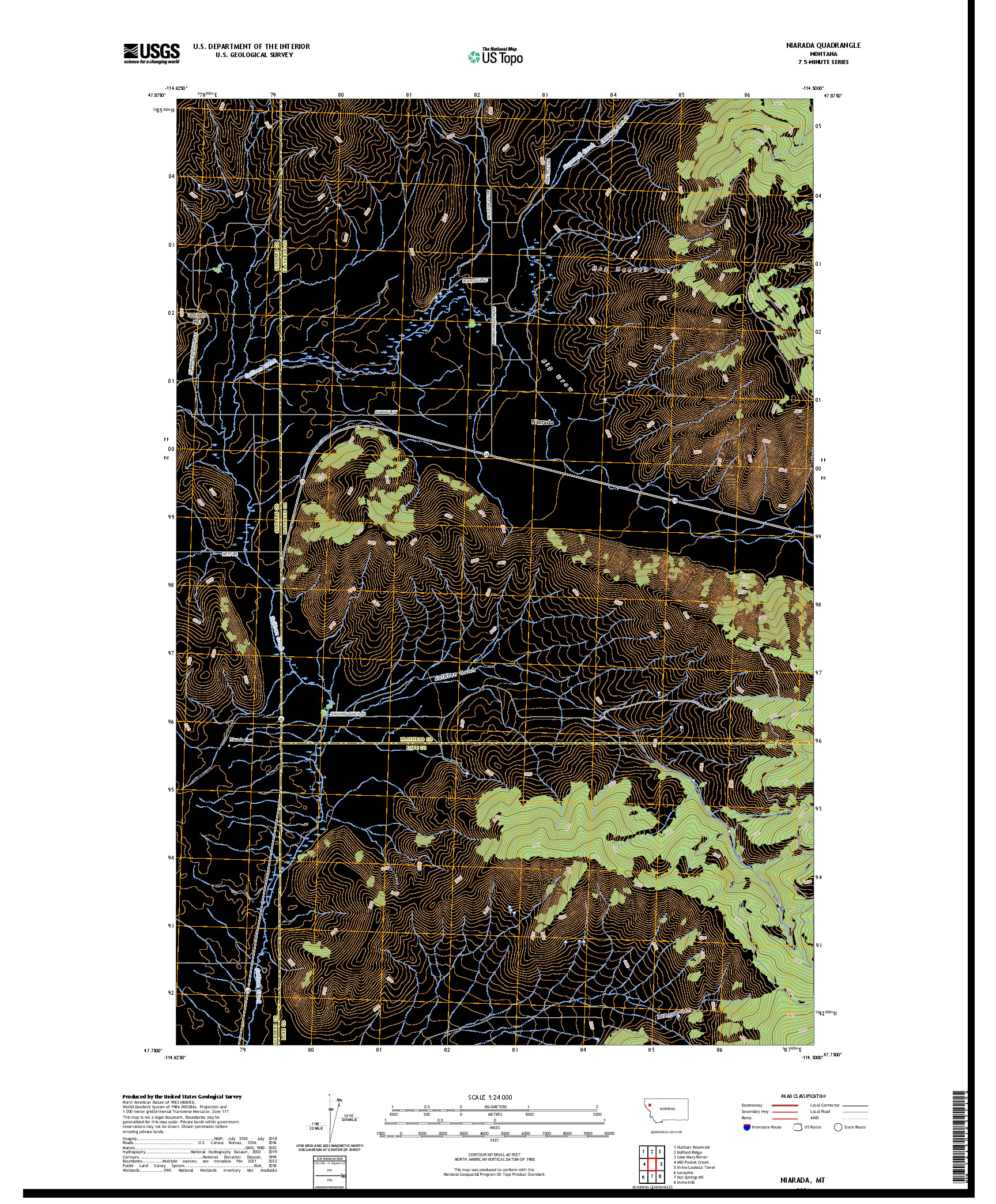 US TOPO 7.5-MINUTE MAP FOR NIARADA, MT