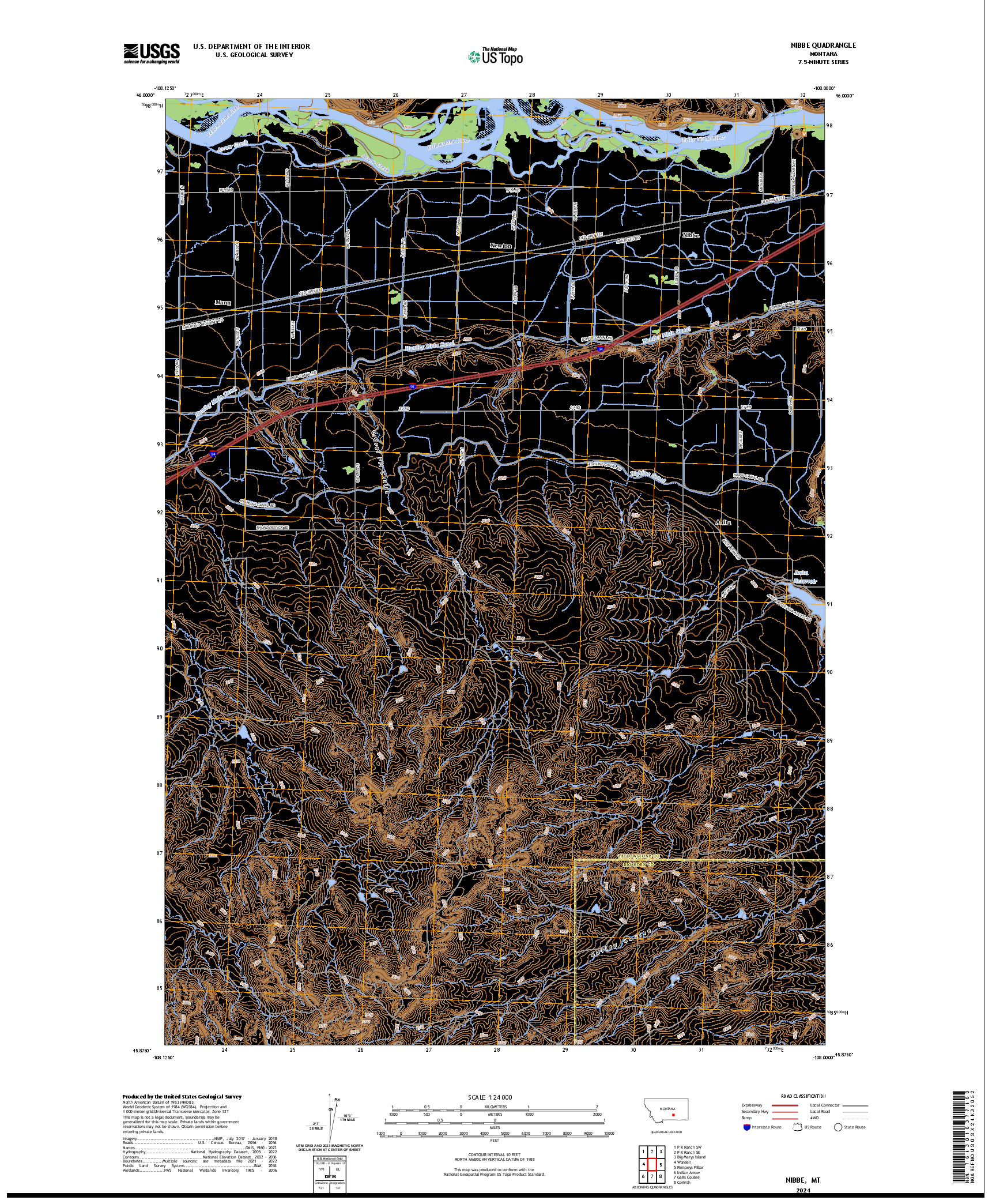 US TOPO 7.5-MINUTE MAP FOR NIBBE, MT