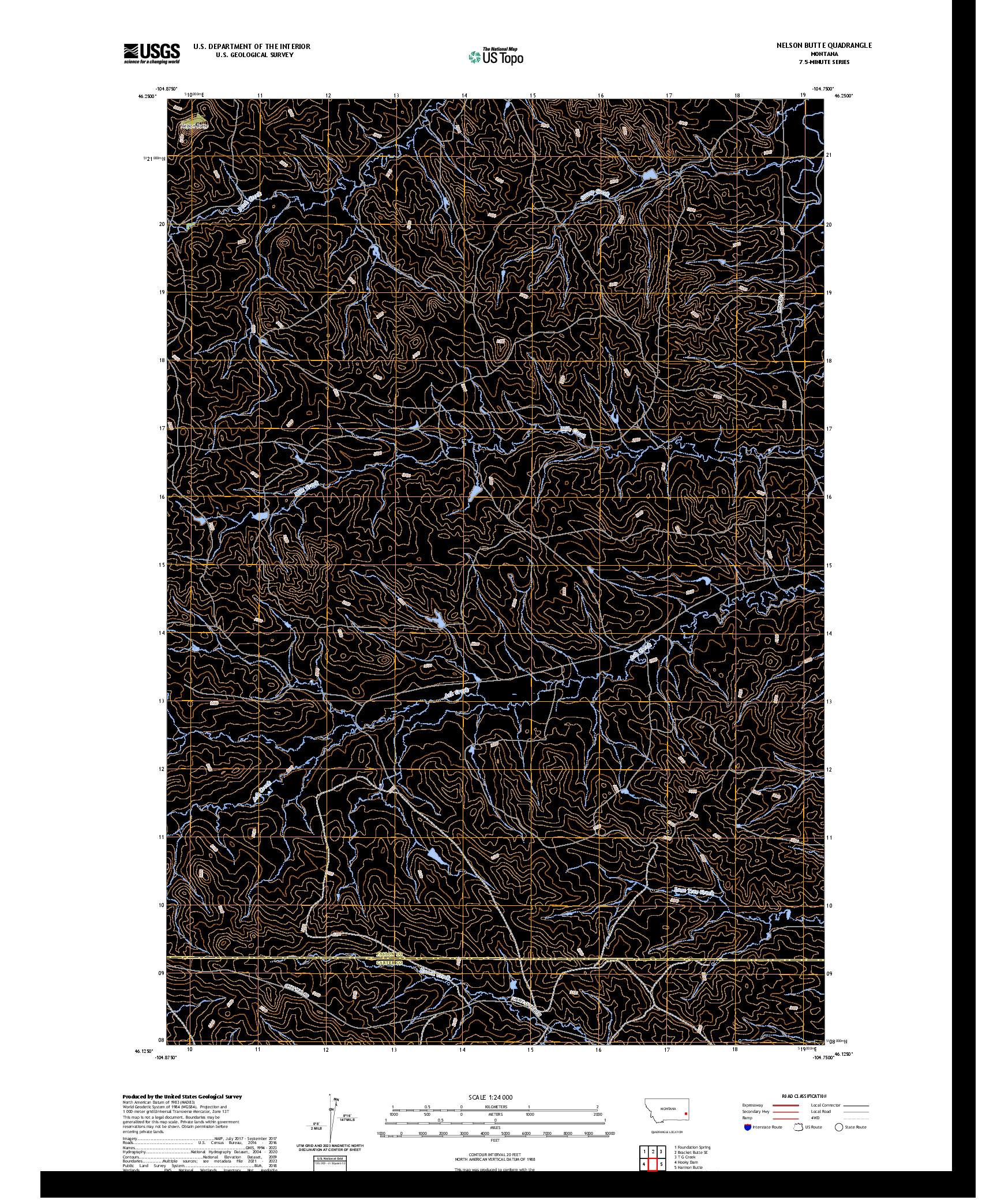 US TOPO 7.5-MINUTE MAP FOR NELSON BUTTE, MT