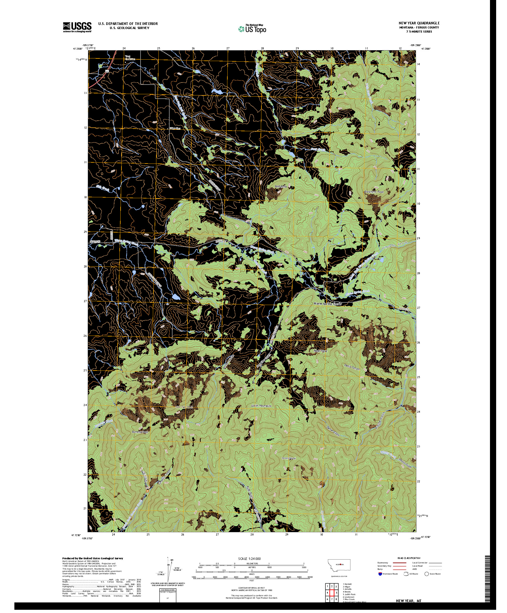US TOPO 7.5-MINUTE MAP FOR NEW YEAR, MT