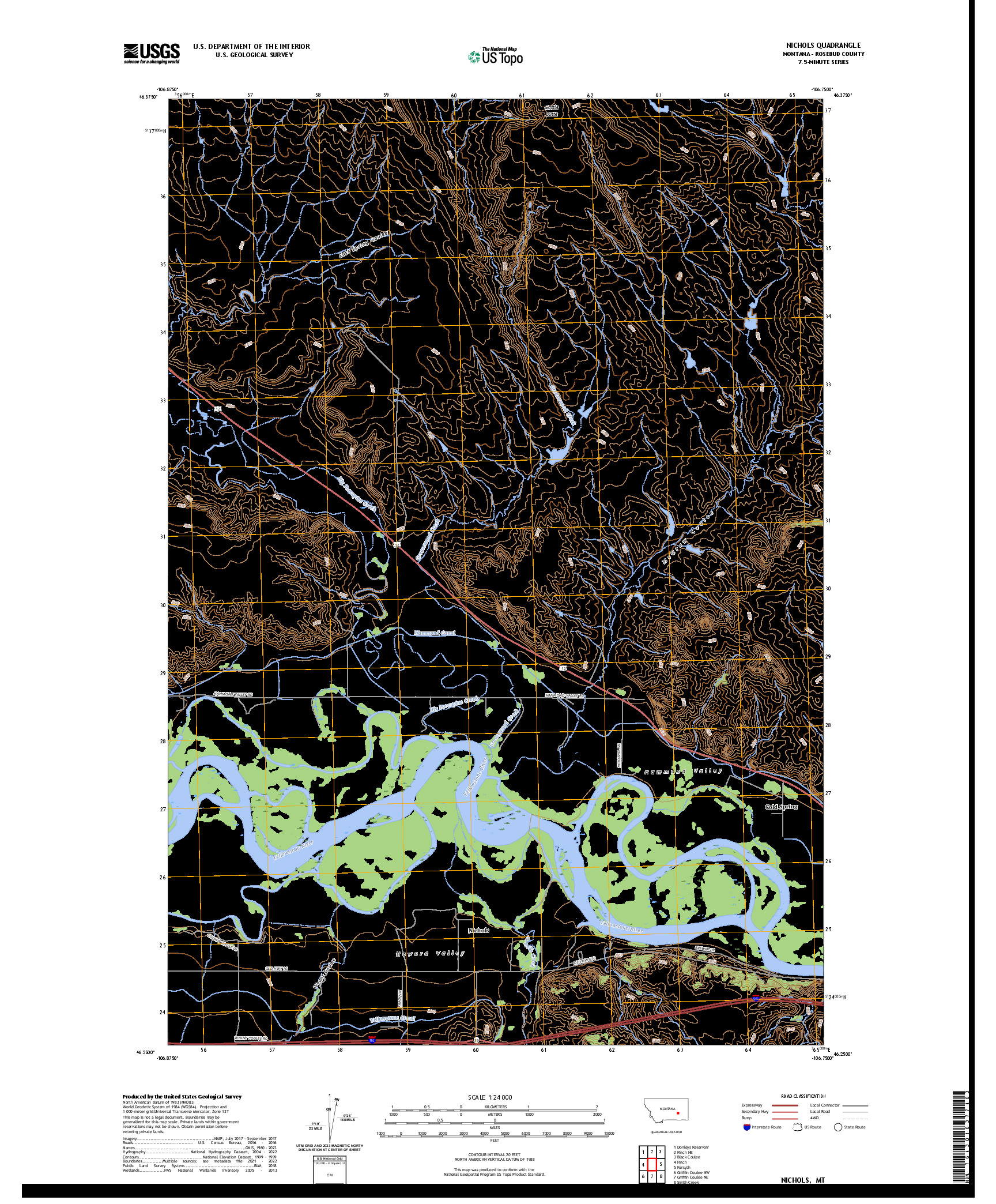US TOPO 7.5-MINUTE MAP FOR NICHOLS, MT