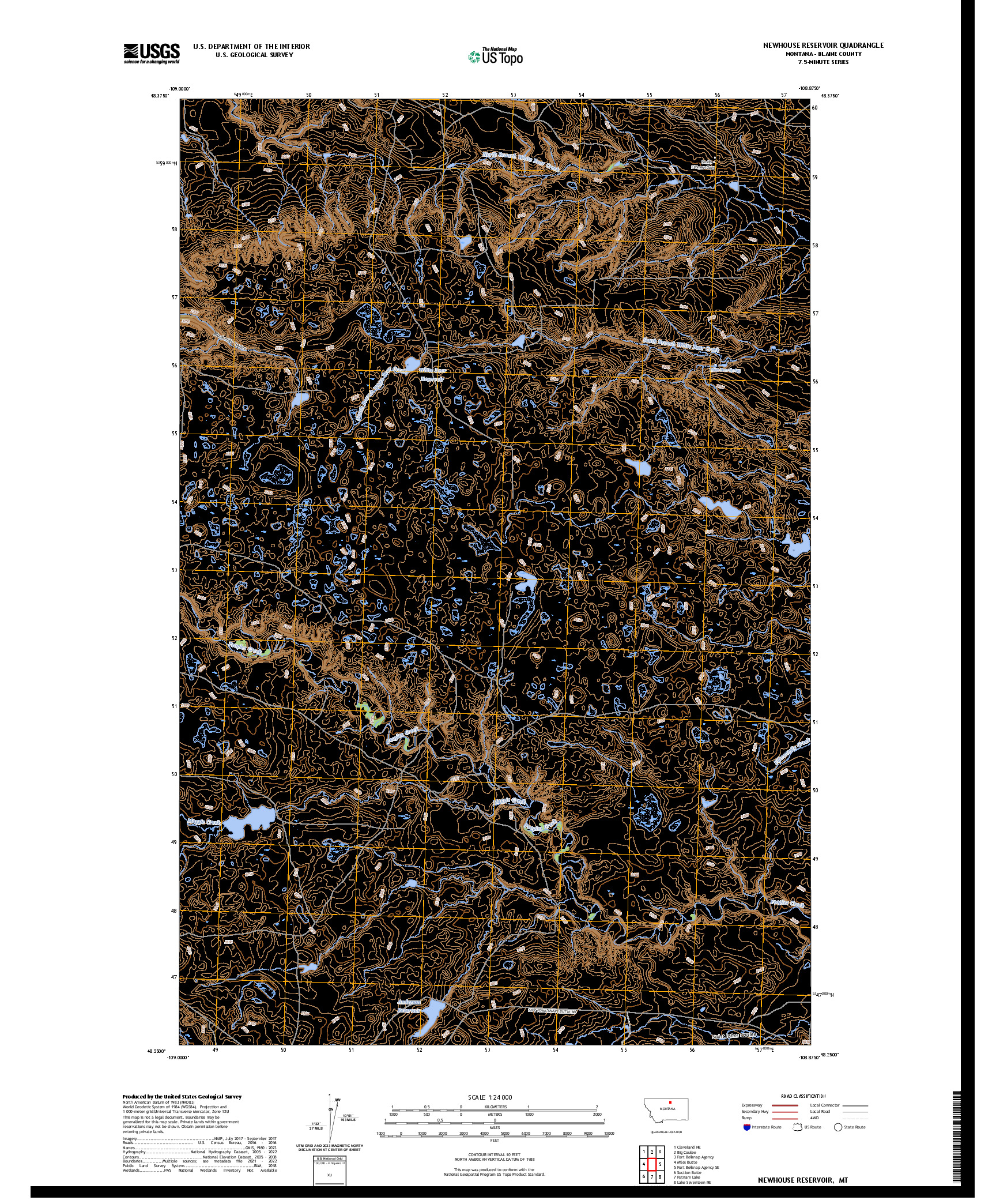 US TOPO 7.5-MINUTE MAP FOR NEWHOUSE RESERVOIR, MT