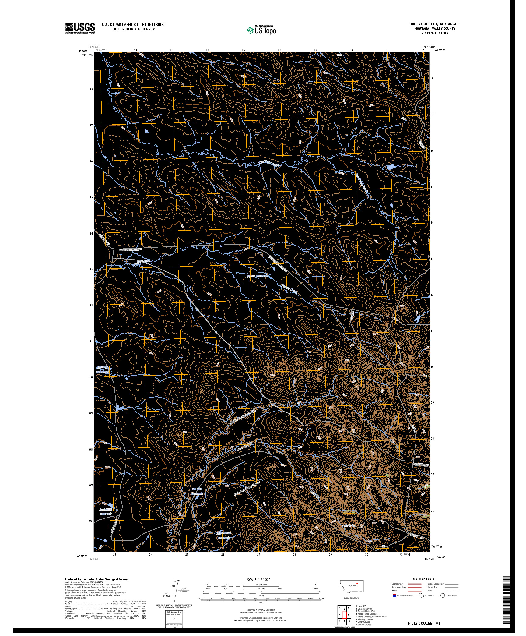 US TOPO 7.5-MINUTE MAP FOR NILES COULEE, MT