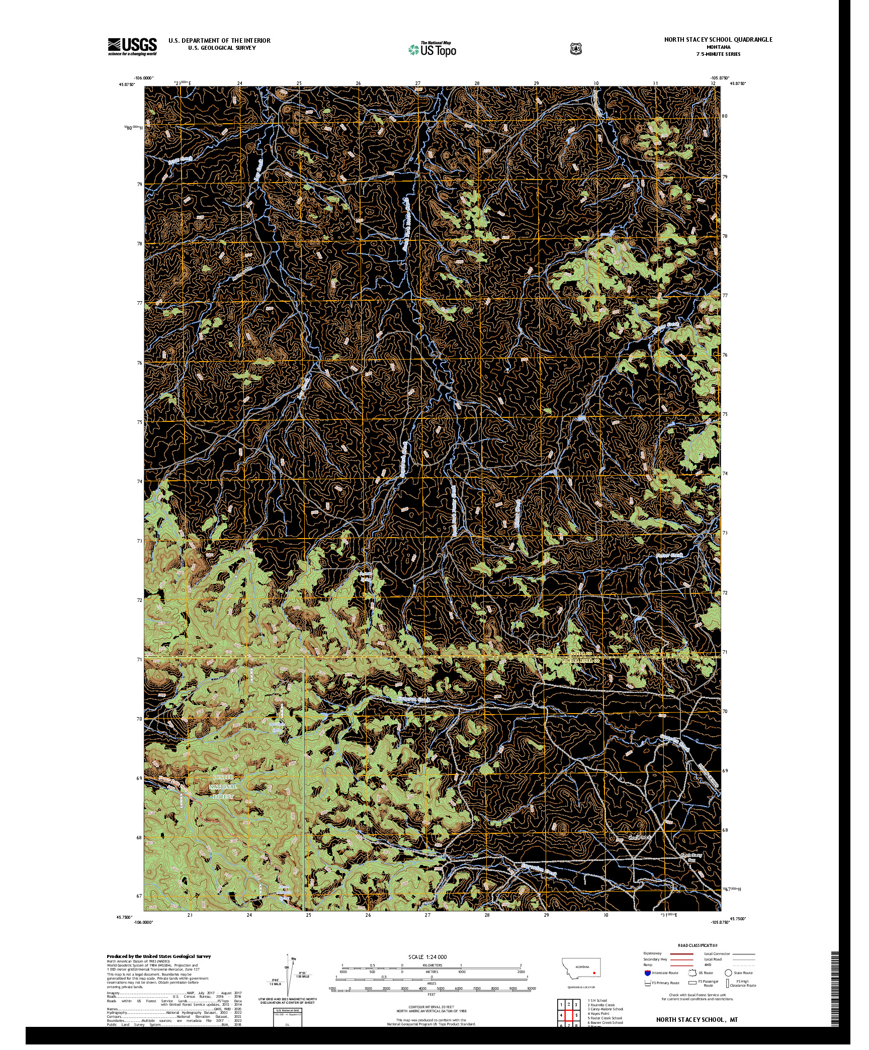 US TOPO 7.5-MINUTE MAP FOR NORTH STACEY SCHOOL, MT