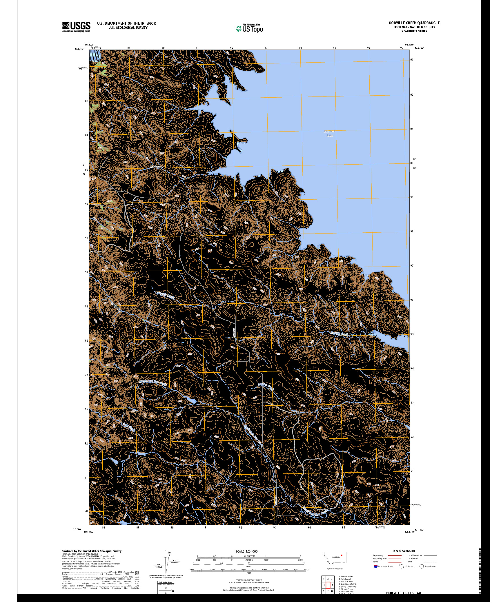 US TOPO 7.5-MINUTE MAP FOR NORVILLE CREEK, MT