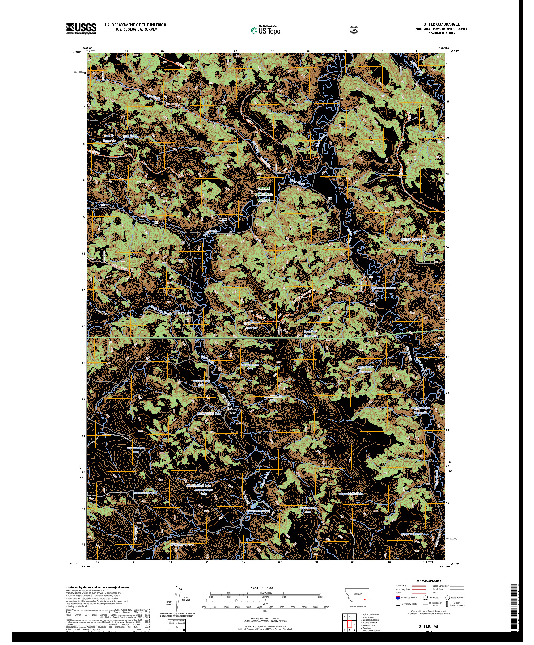 US TOPO 7.5-MINUTE MAP FOR OTTER, MT