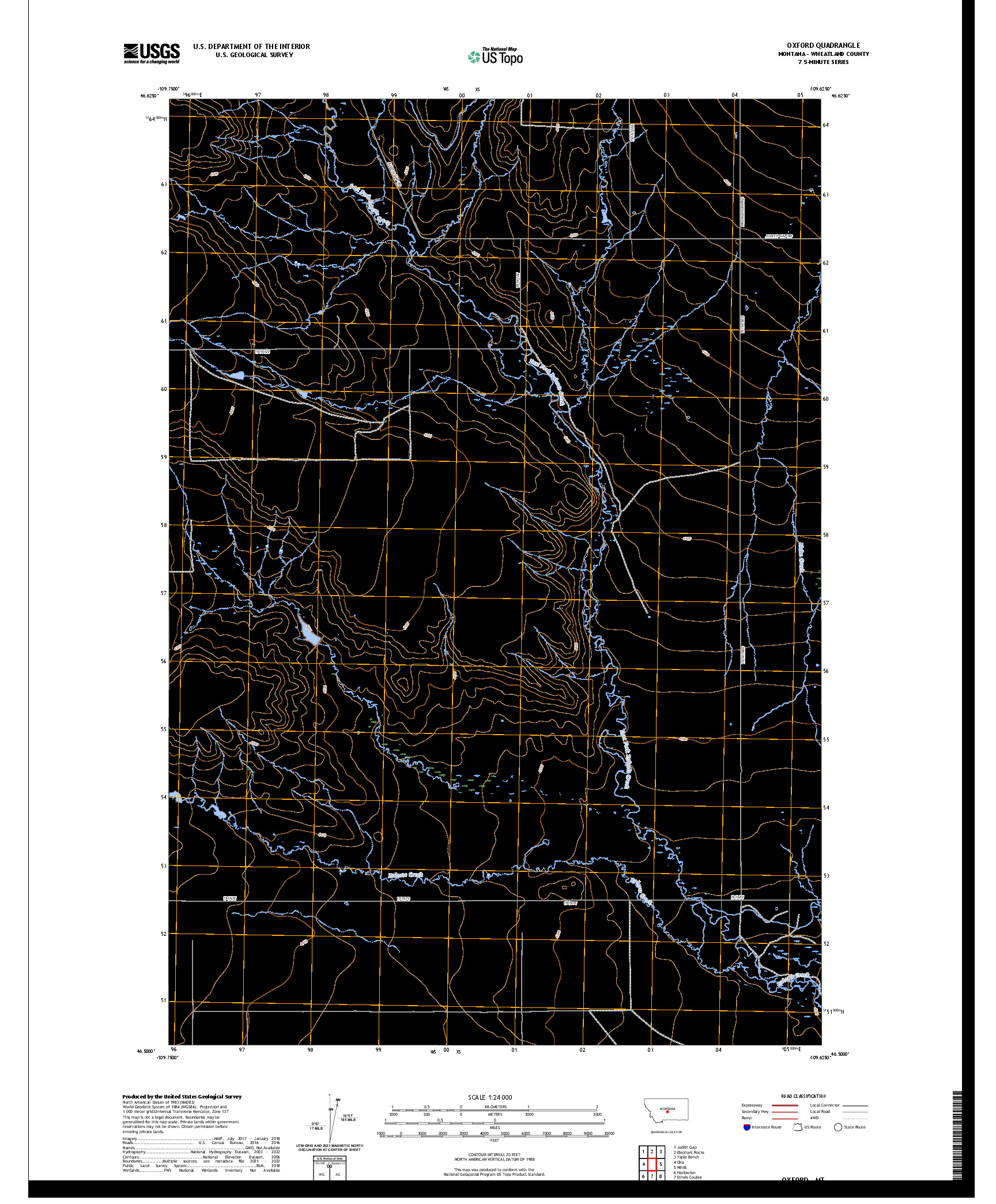 US TOPO 7.5-MINUTE MAP FOR OXFORD, MT