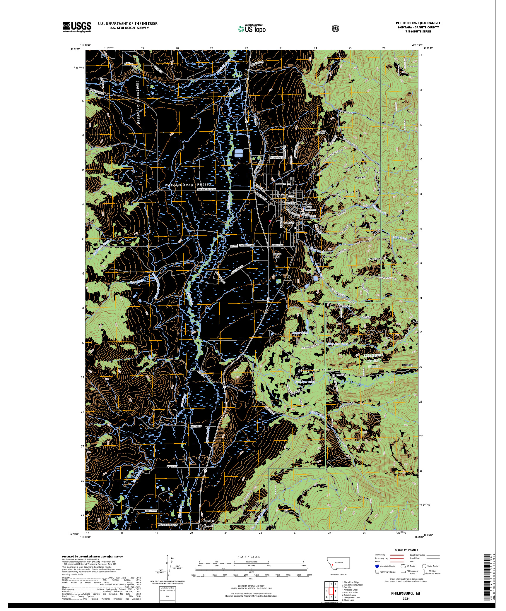 US TOPO 7.5-MINUTE MAP FOR PHILIPSBURG, MT